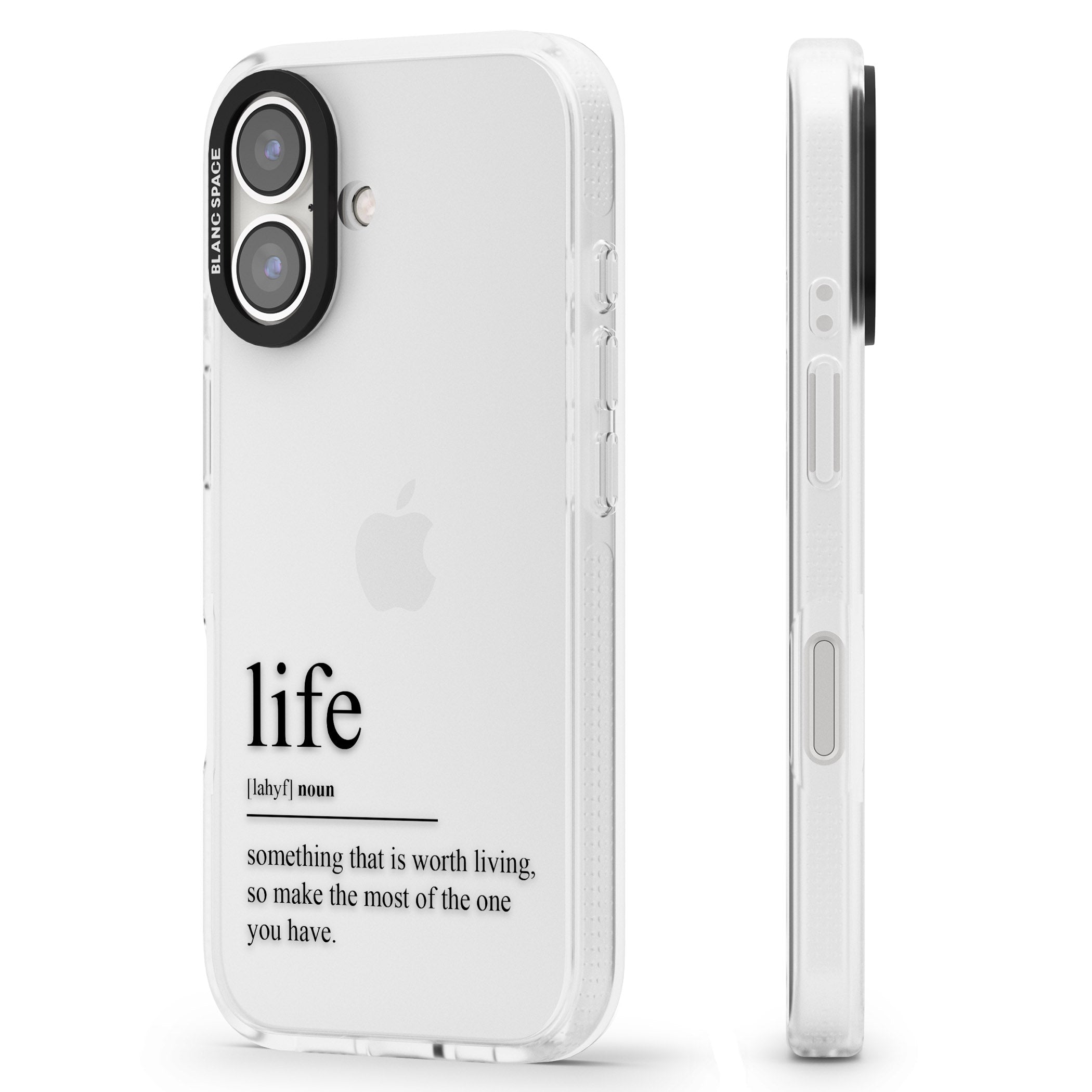Life iPhone 16 / 16 Plus Clear Case Impact Air - Blanc Space