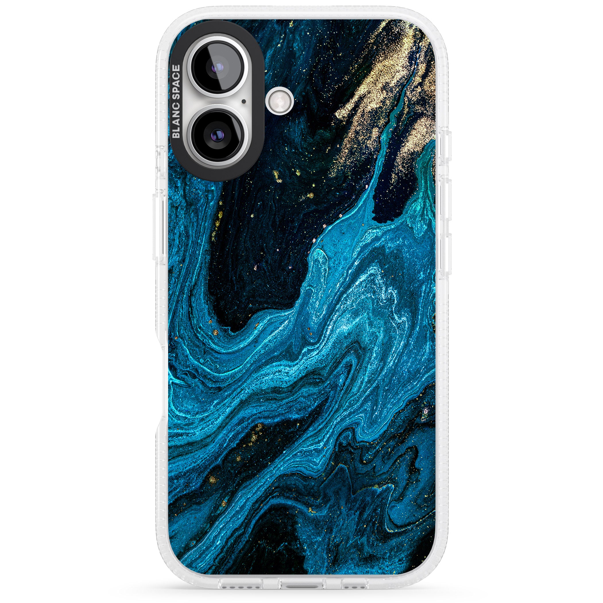 Saphire Lagoon iPhone 16 / 16 Plus Clear Case Impact Air - Blanc Space