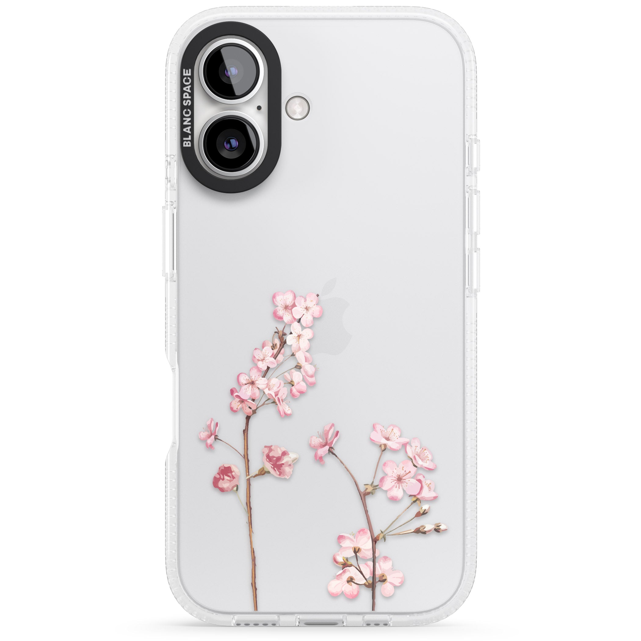 Blossom Flower iPhone 16 / 16 Plus Clear Case Impact Air - Blanc Space