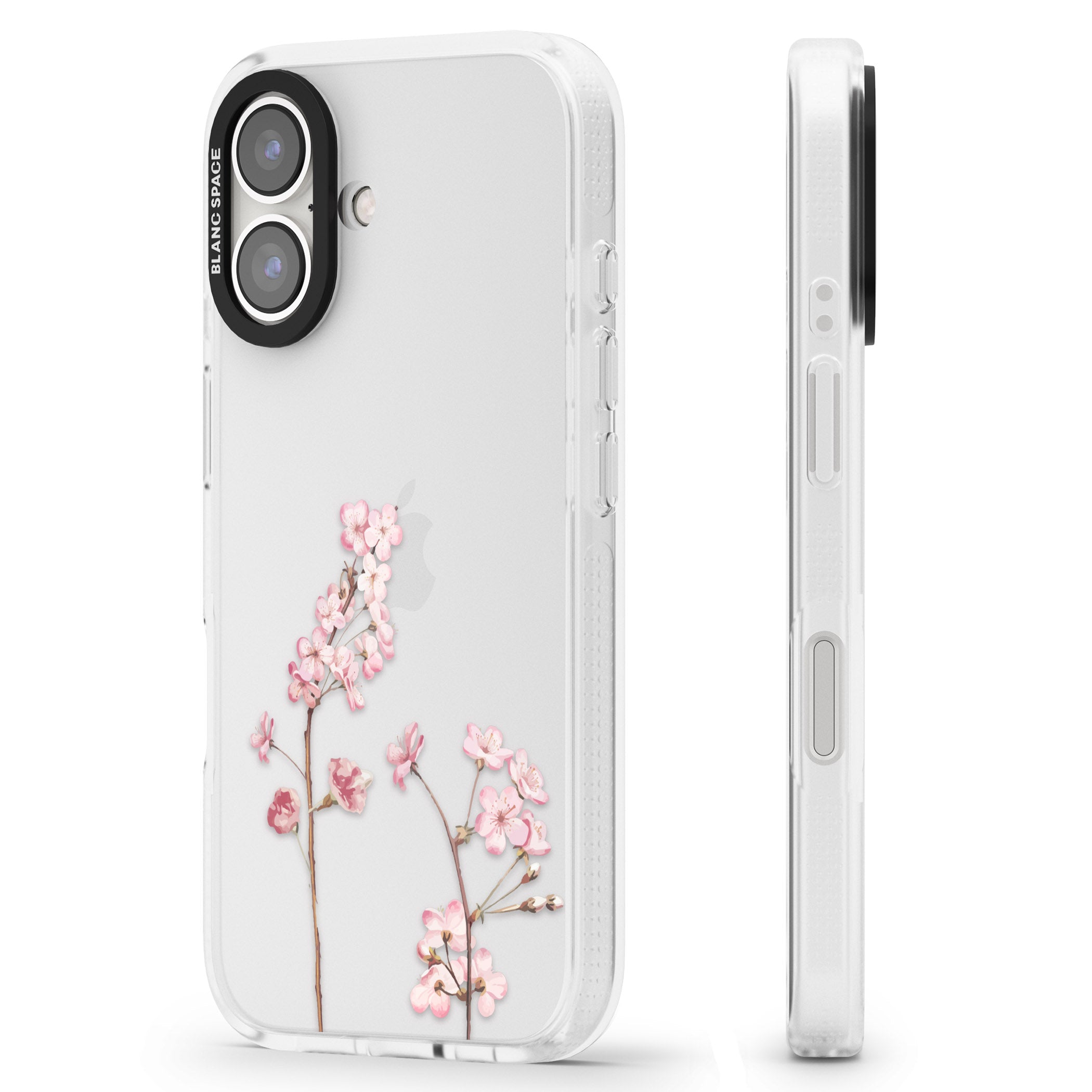 Blossom Flower iPhone 16 / 16 Plus Clear Case Impact Air - Blanc Space