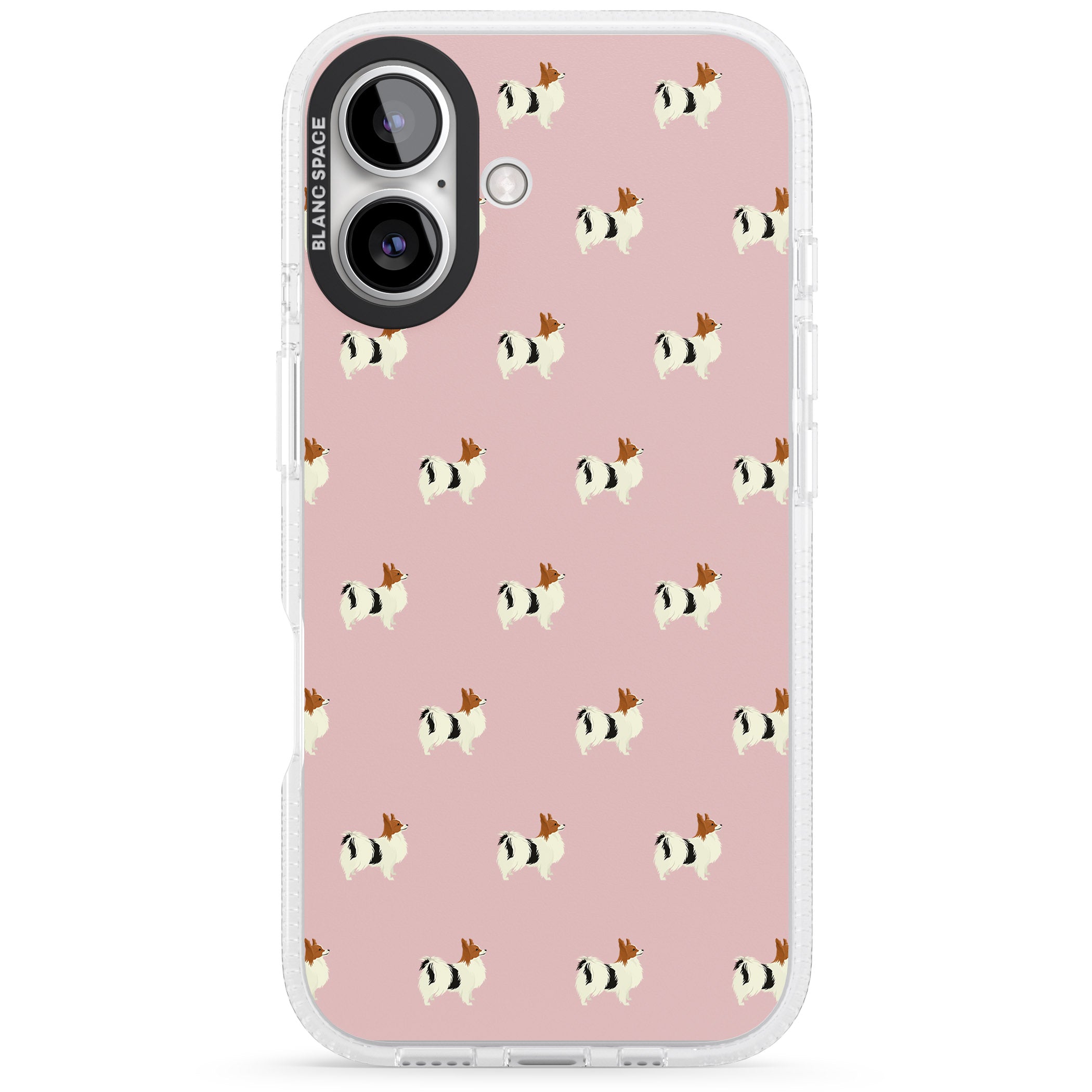 German Shorthaired Pointer Dog Pattern Clear iPhone 16 / 16 Plus Clear Case Impact Air - Blanc Space