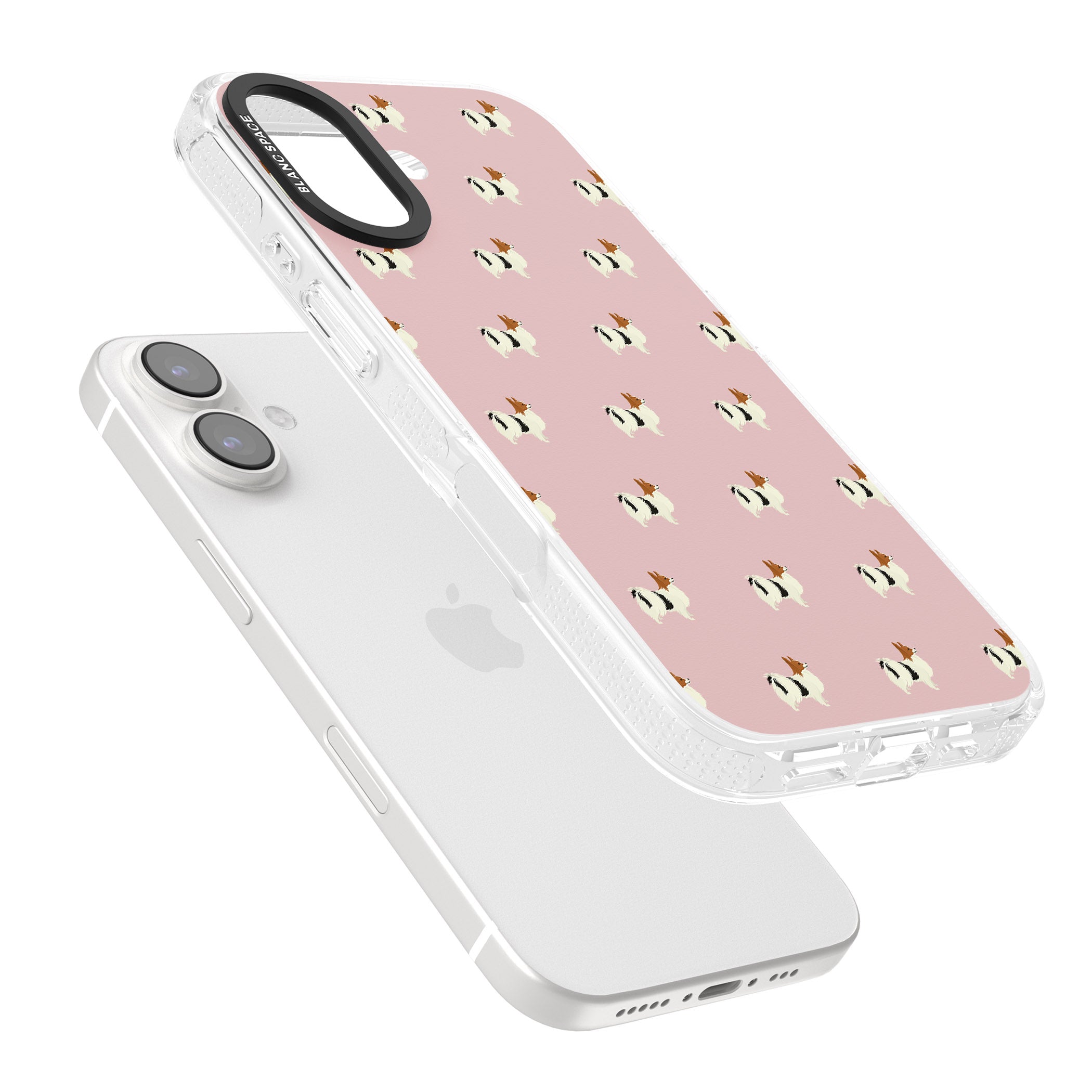 German Shorthaired Pointer Dog Pattern Clear iPhone 16 / 16 Plus Clear Case Impact Air - Blanc Space