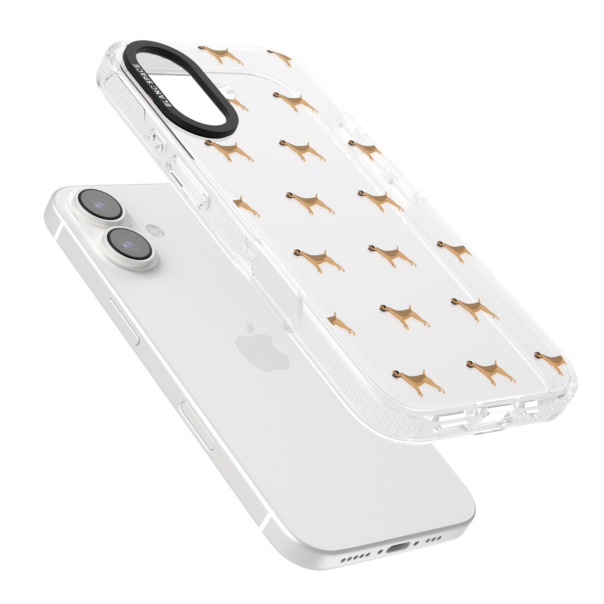 Border Terrier Dog Pattern Clear iPhone 16 / 16 Plus Clear Case Impact Air - Blanc Space