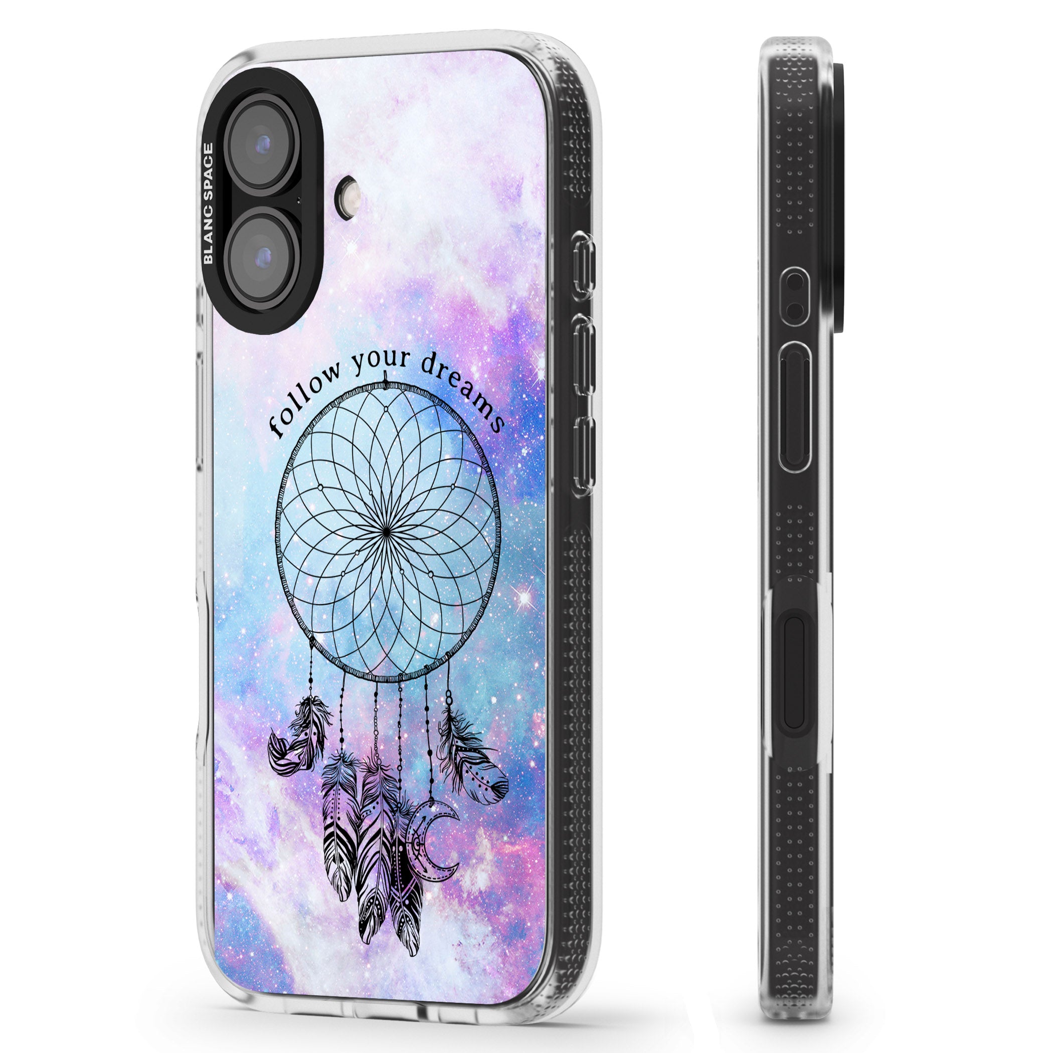 Simple Galaxy Pattern Dreamcatcher iPhone 16 / 16 Plus Clear Case Impact Air - Blanc Space