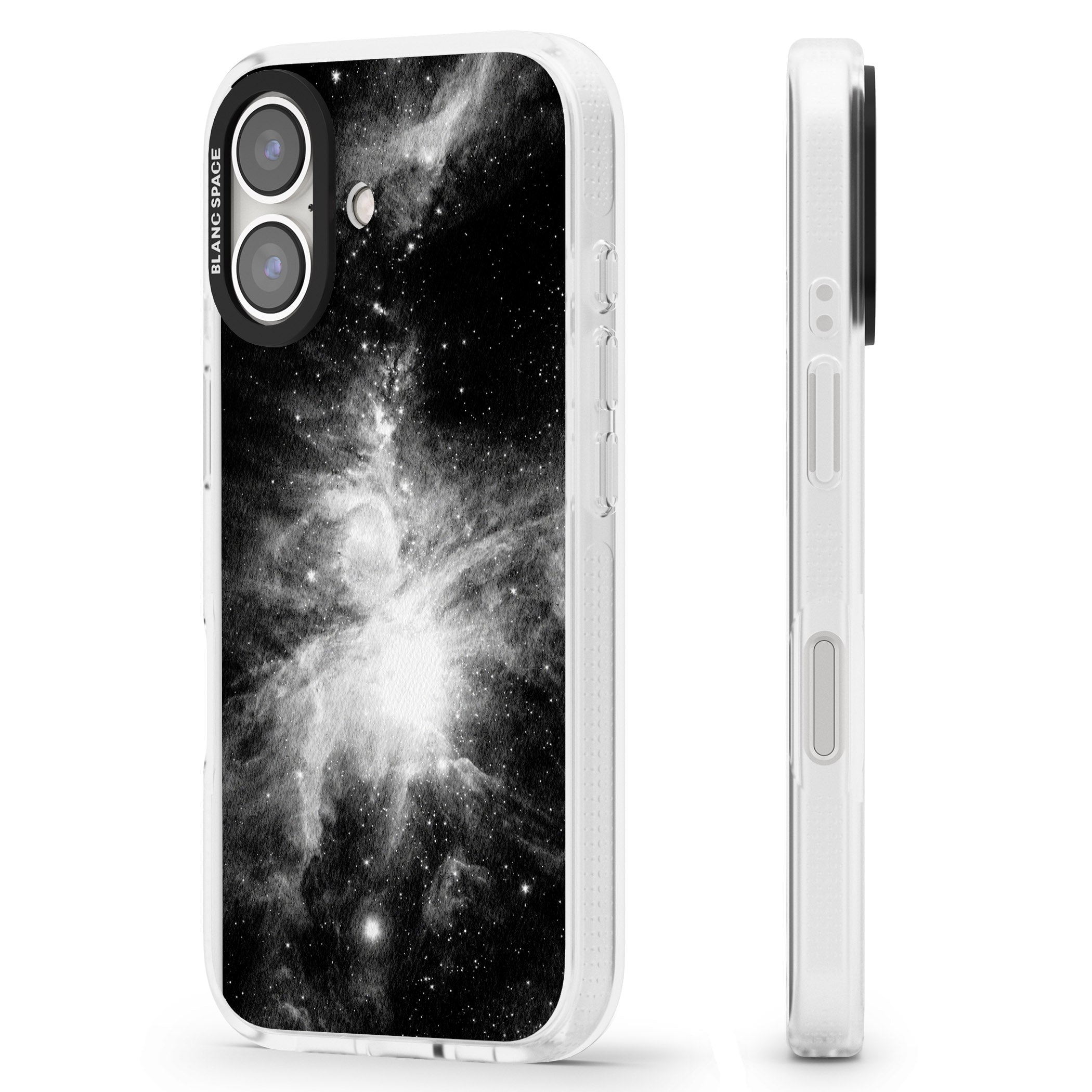 Galaxy Stripe iPhone 16 / 16 Plus Clear Case Impact Air - Blanc Space
