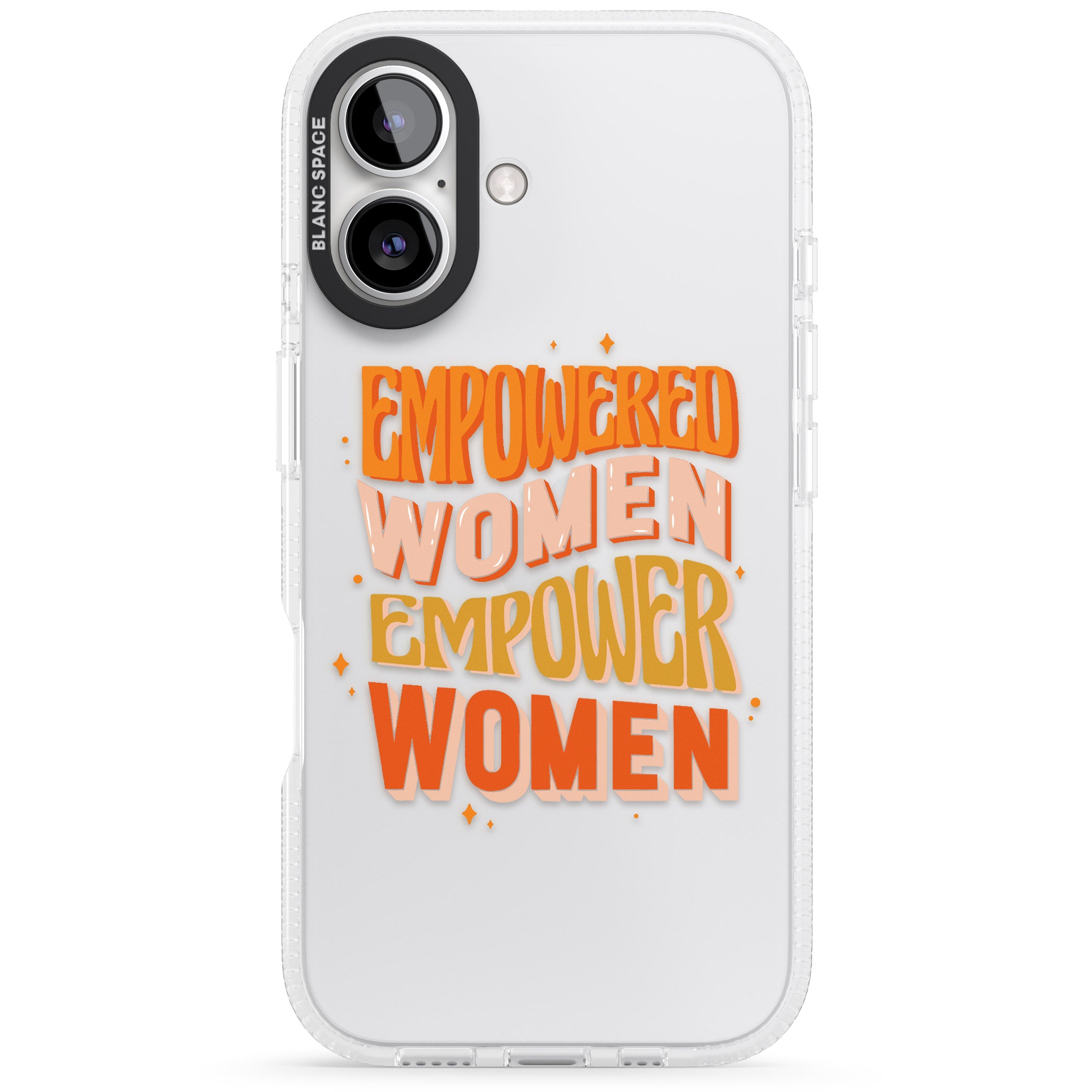 Empowered Women iPhone 16 / 16 Plus Clear Case Impact Air - Blanc Space