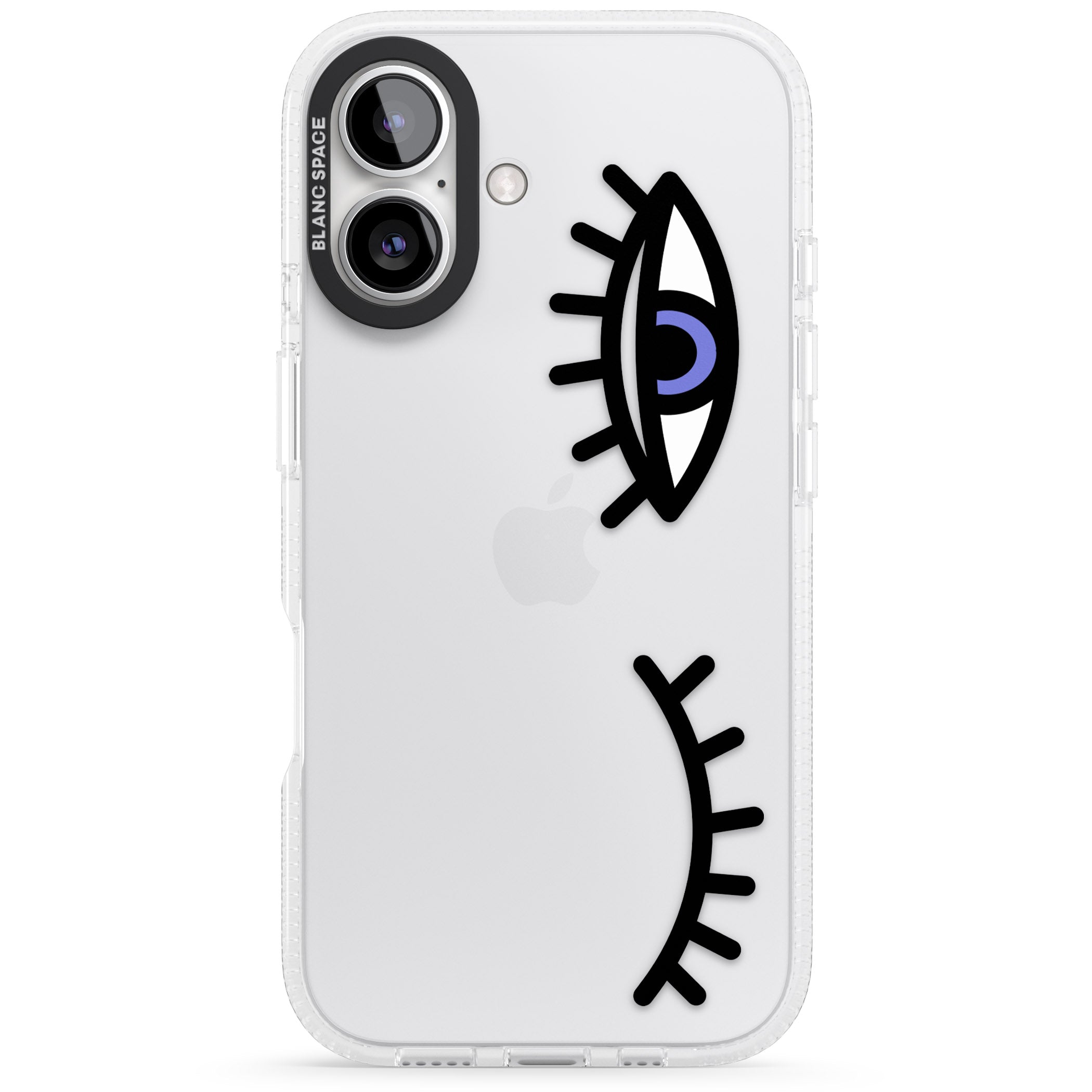 Winking Eyes Transparent Pattern iPhone 16 / 16 Plus Clear Case Impact Air - Blanc Space