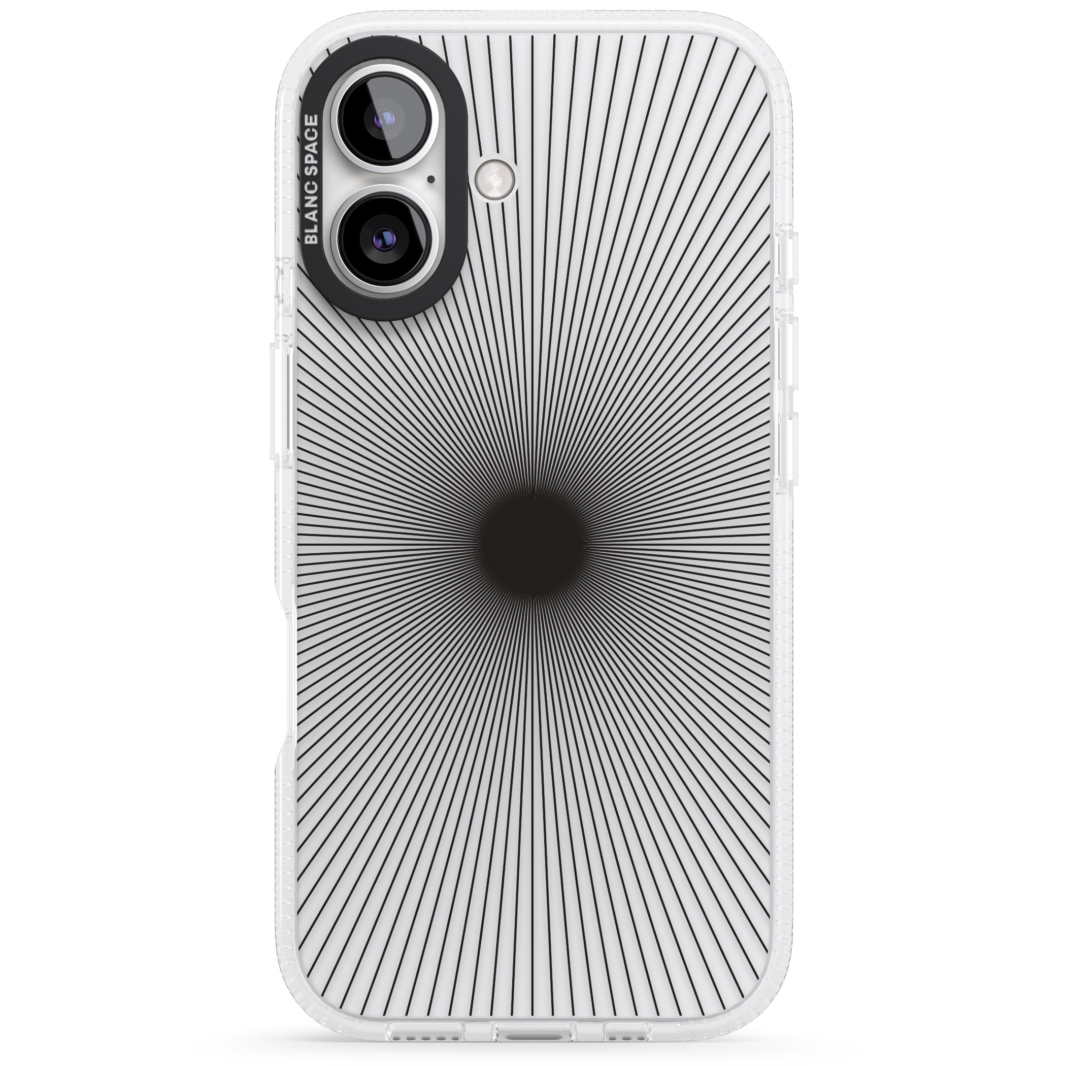 Abstract Lines: Sunburst iPhone 16 / 16 Plus Clear Case Impact Air - Blanc Space