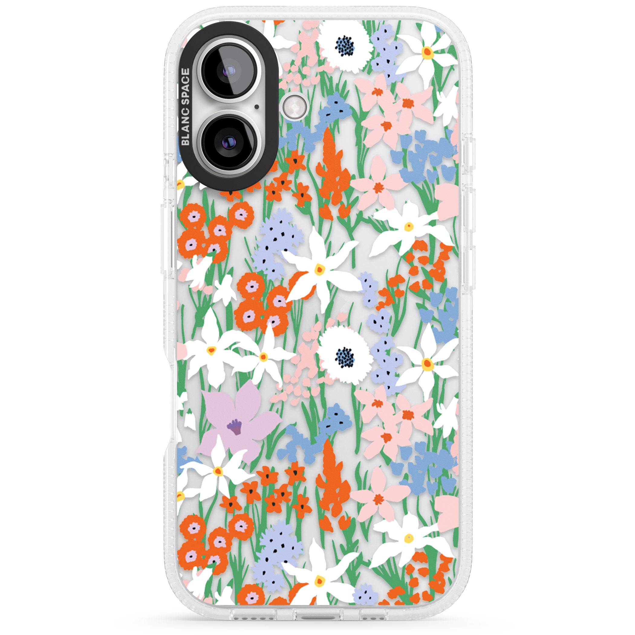 Springtime Meadow: Transparent iPhone 16 / 16 Plus Clear Case Impact Air - Blanc Space