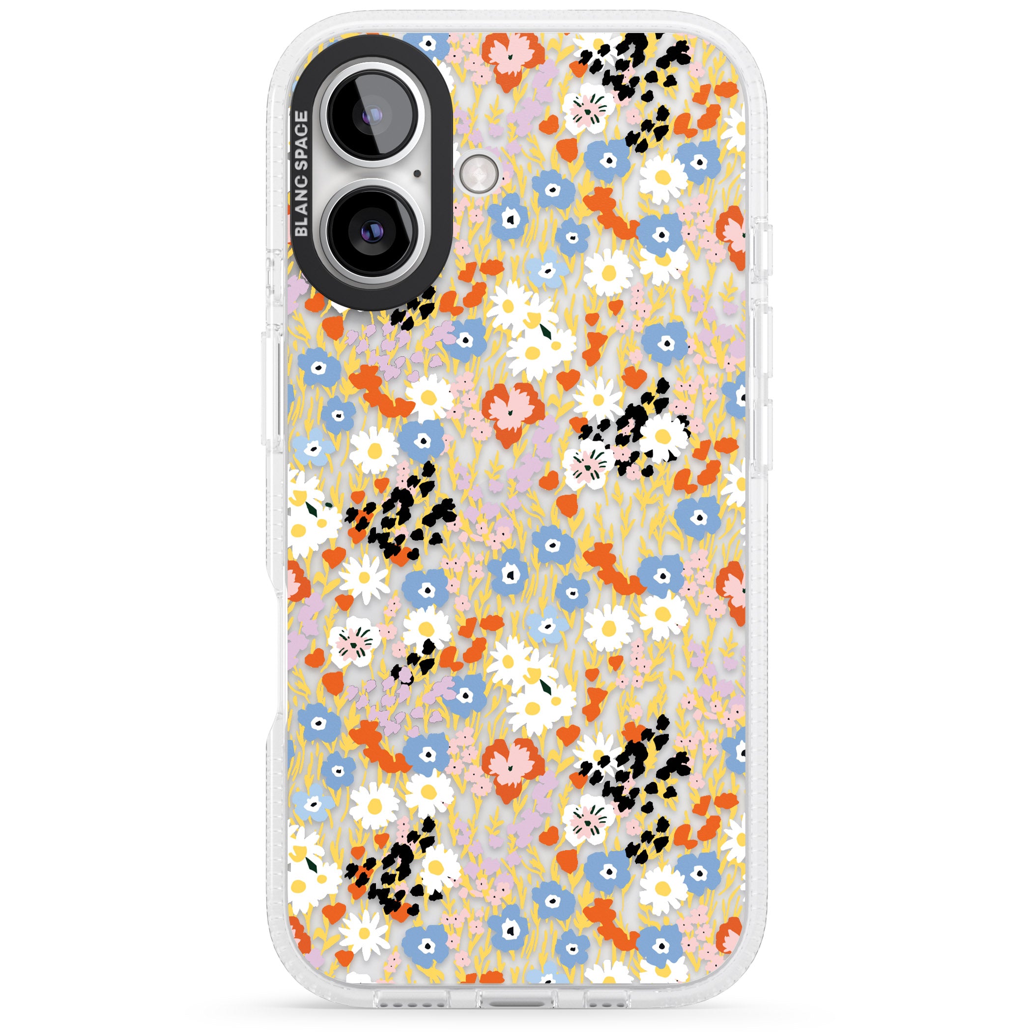 Busy Floral Mix: Transparent iPhone 16 / 16 Plus Clear Case Impact Air - Blanc Space