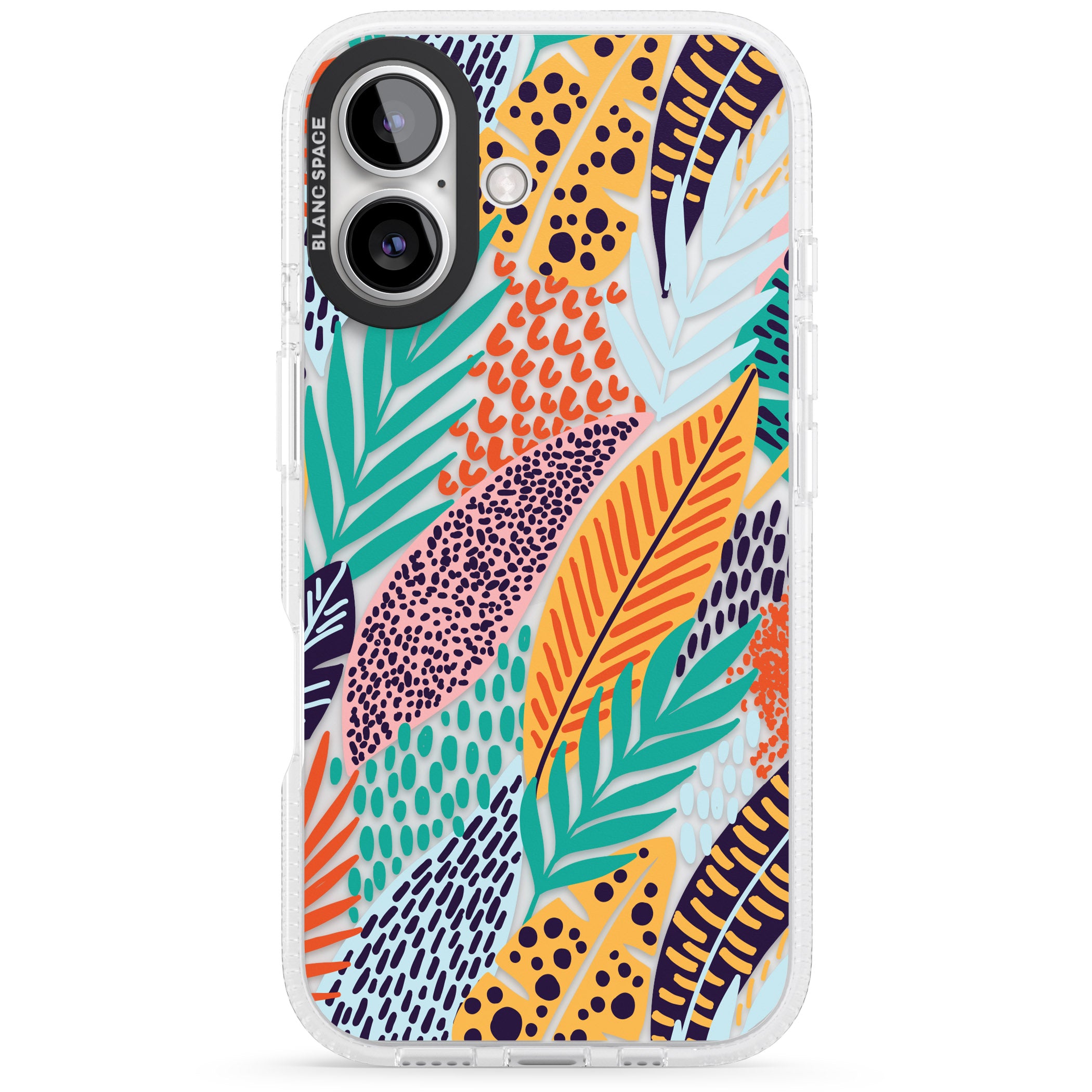 Colourful Leaves Mixture iPhone 16 / 16 Plus Clear Case Impact Air - Blanc Space
