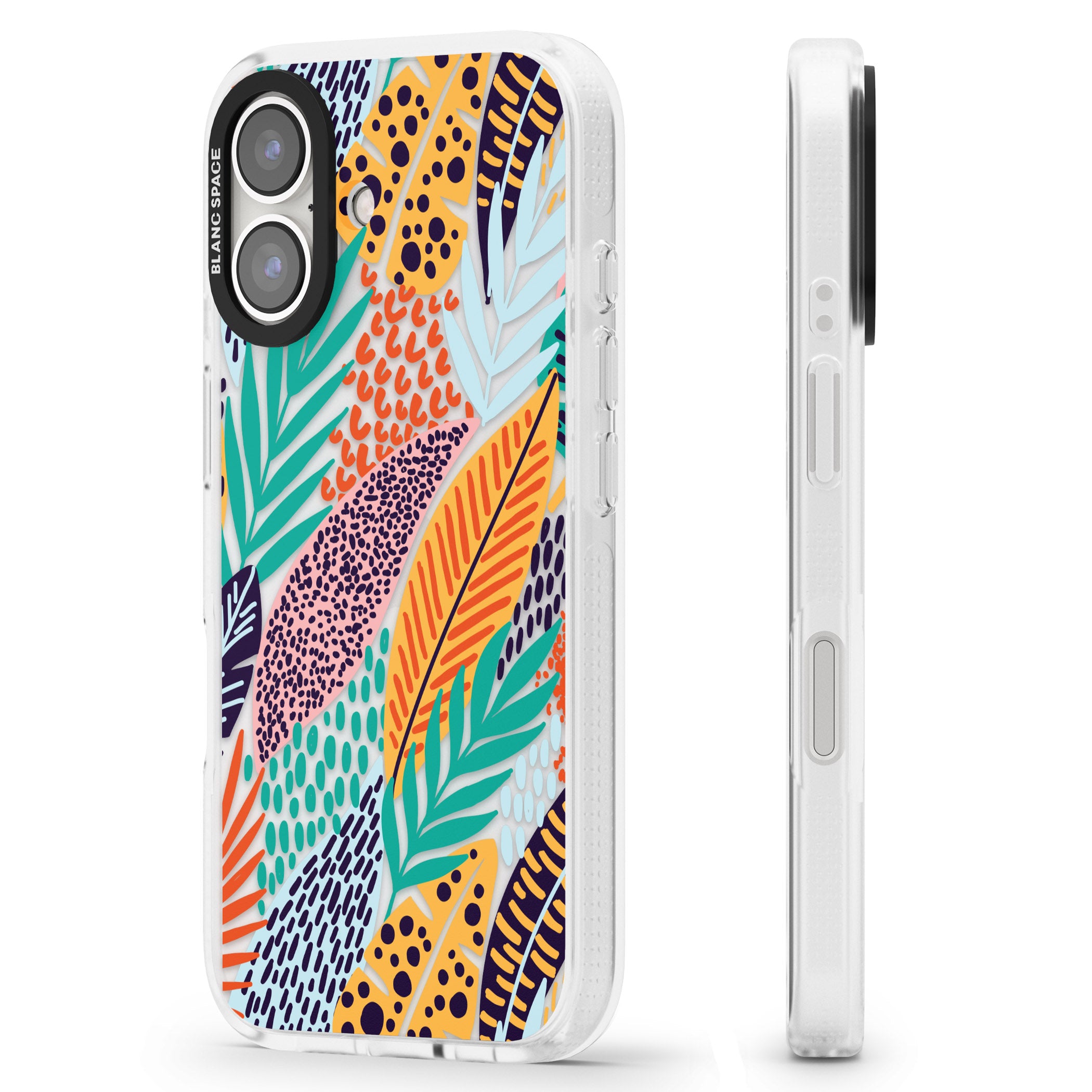 Colourful Leaves Mixture iPhone 16 / 16 Plus Clear Case Impact Air - Blanc Space
