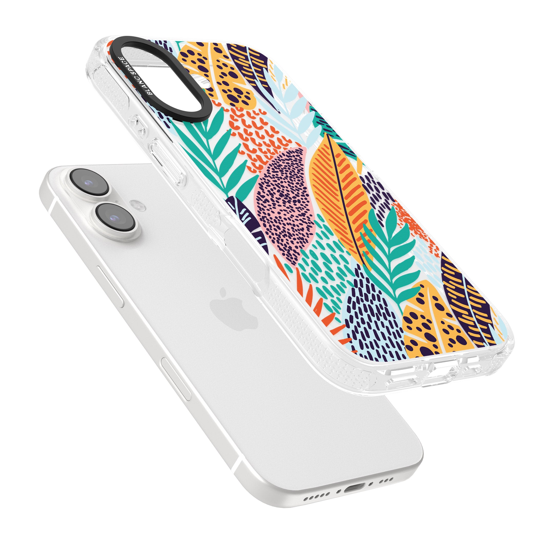 Colourful Leaves Mixture iPhone 16 / 16 Plus Clear Case Impact Air - Blanc Space