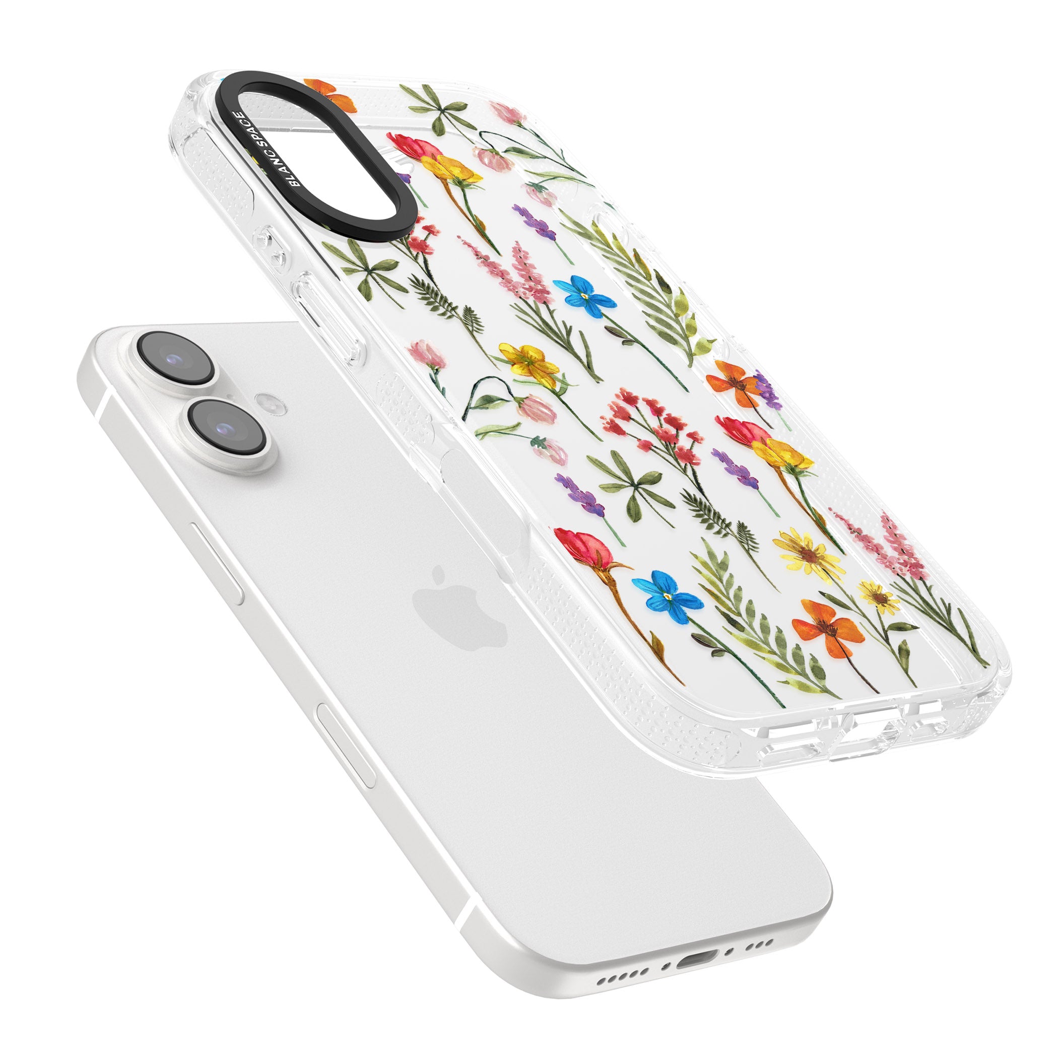 Spring Botanicals iPhone 16 / 16 Plus Clear Case Impact Air - Blanc Space