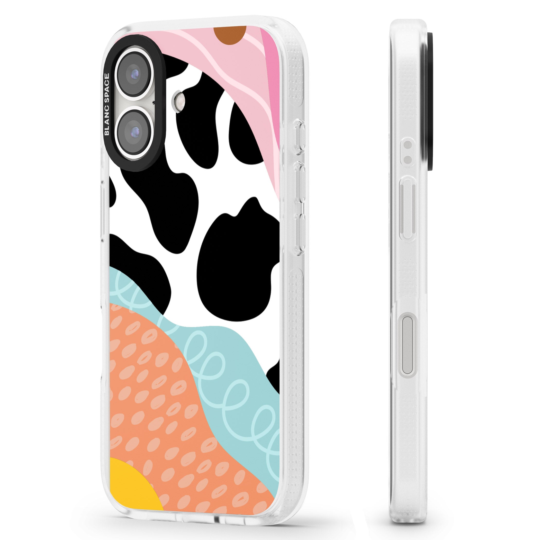 Abstract Elegance iPhone 16 / 16 Plus Clear Case Impact Air - Blanc Space