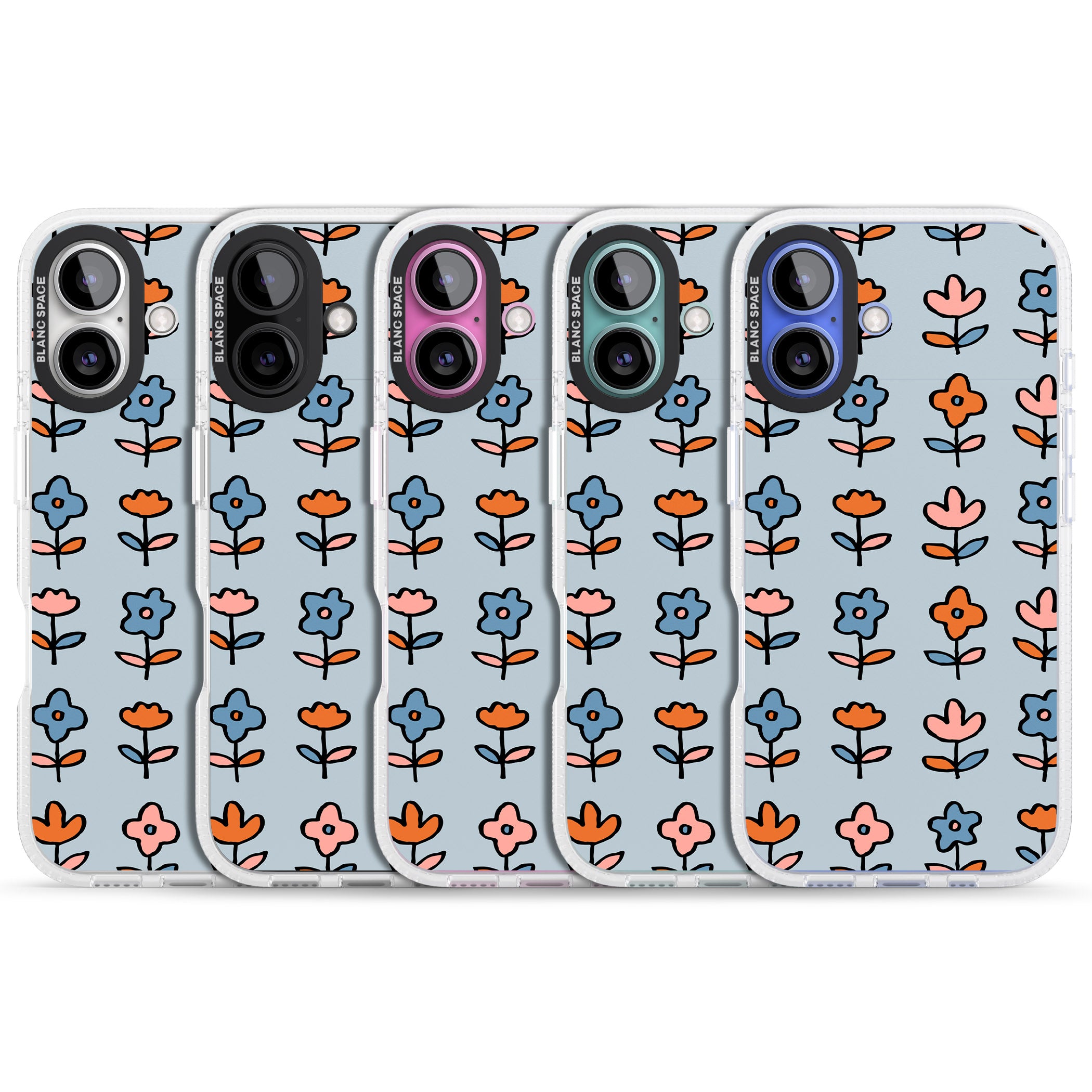 Vintage Floral Array iPhone 16 / 16 Plus Clear Case Impact Air - Blanc Space