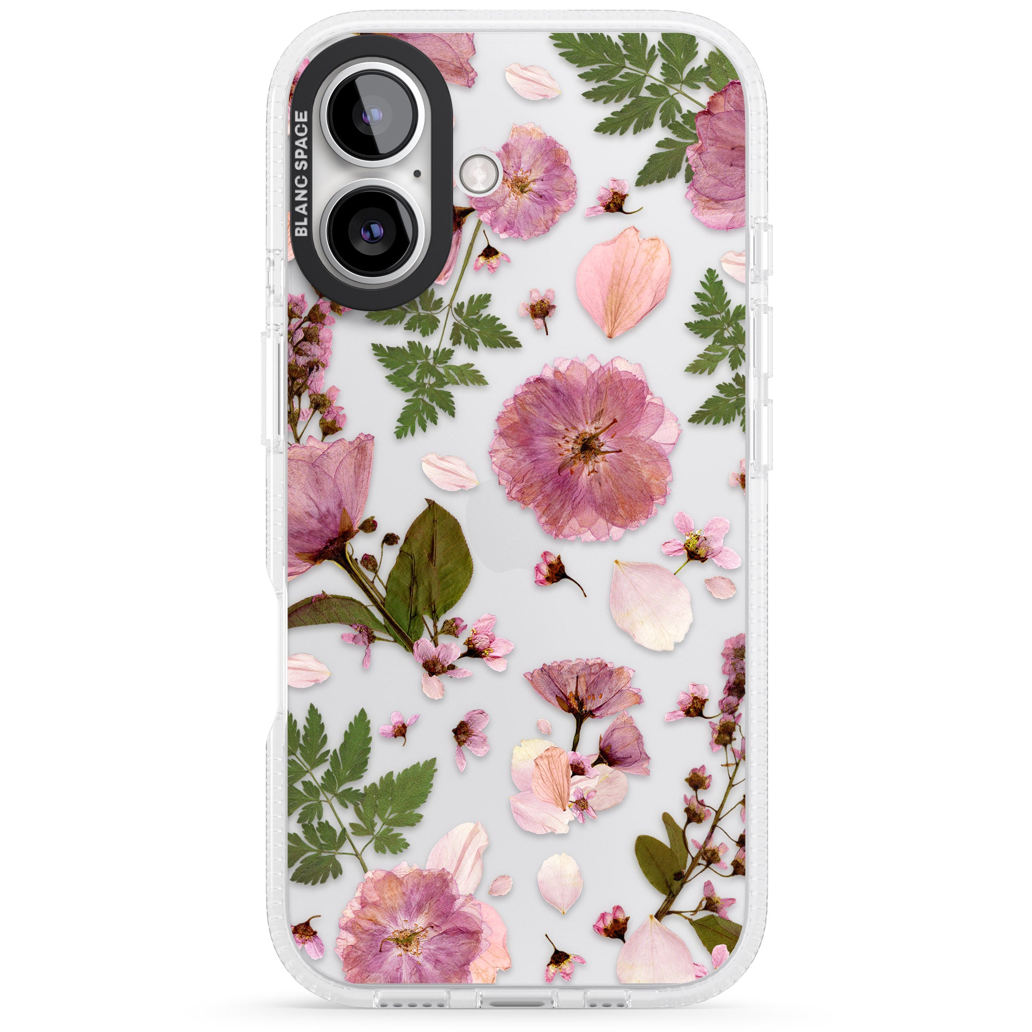 Natural Arrangement of Flowers & Leaves Design iPhone 16 / 16 Plus Clear Case Impact Air - Blanc Space
