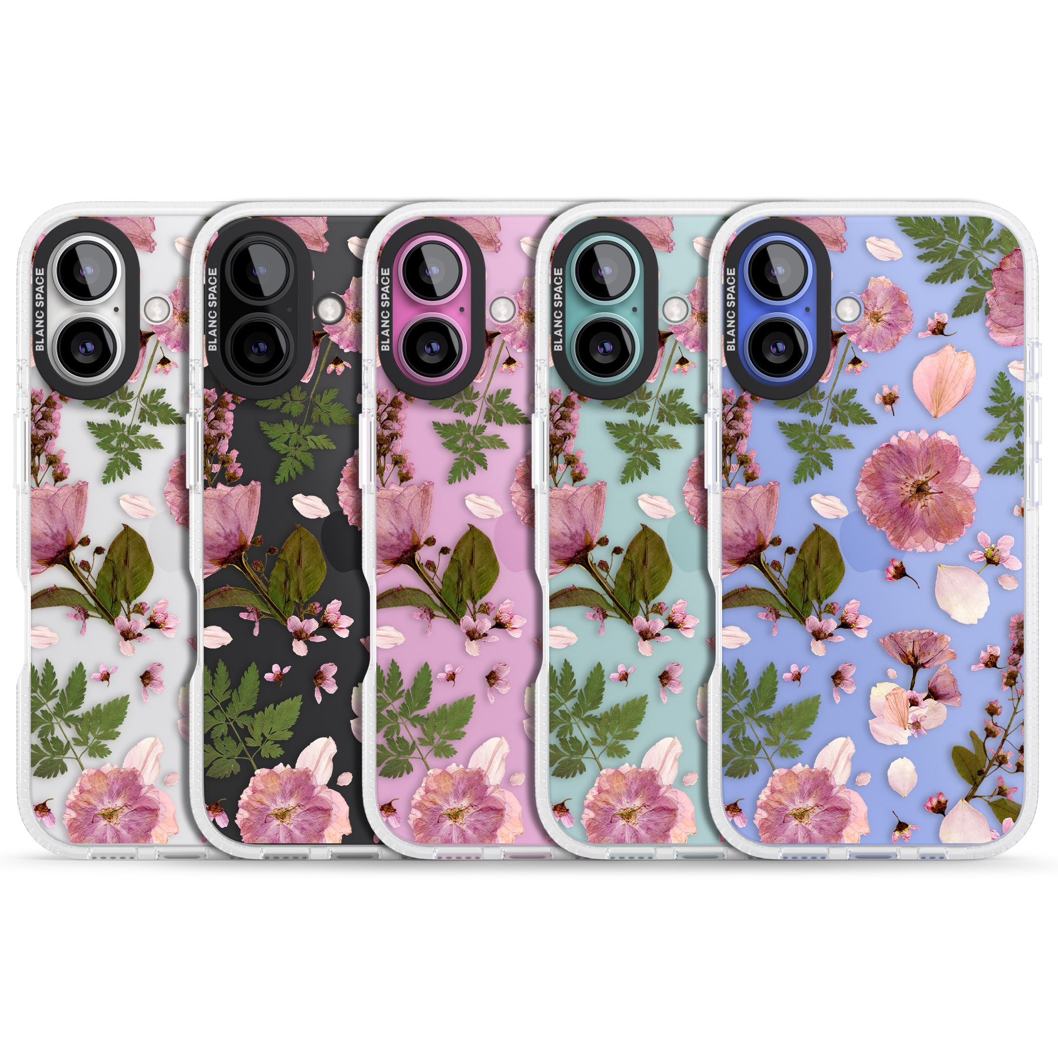 Natural Arrangement of Flowers & Leaves Design iPhone 16 / 16 Plus Clear Case Impact Air - Blanc Space