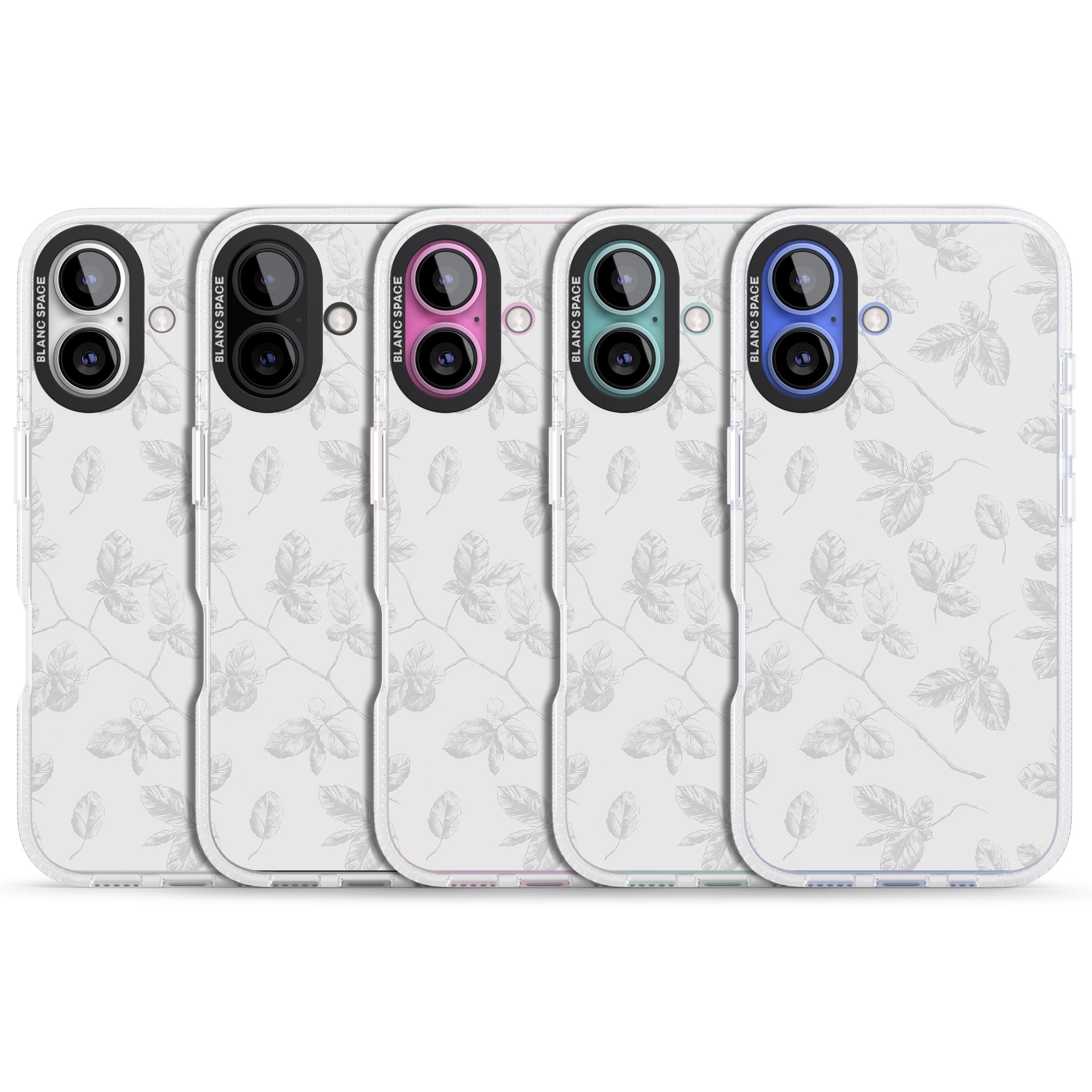 Grey Branches Vintage Botanical iPhone 16 / 16 Plus Clear Case Impact Air - Blanc Space