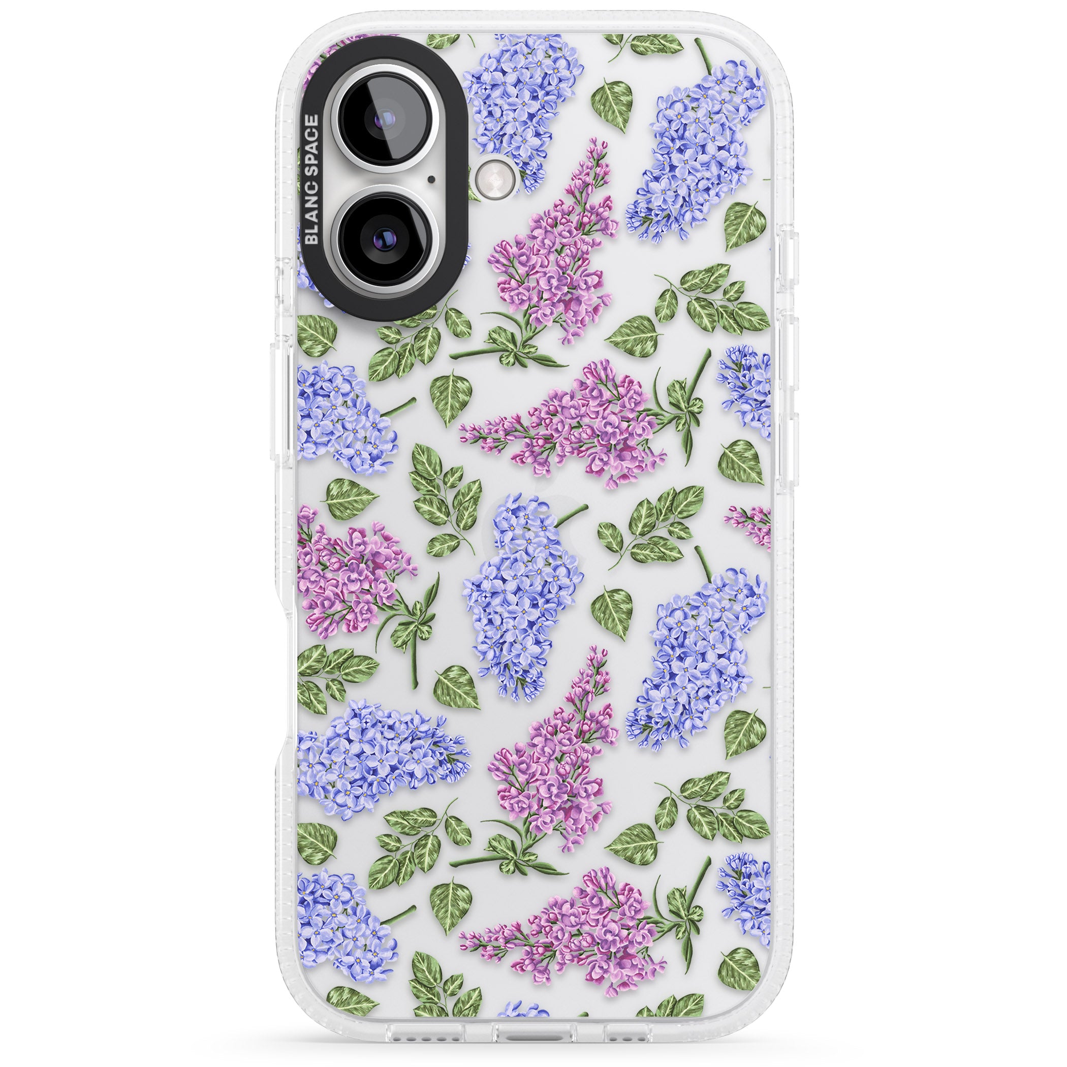 Purple Blossoms Transparent Floral iPhone 16 / 16 Plus Clear Case Impact Air - Blanc Space
