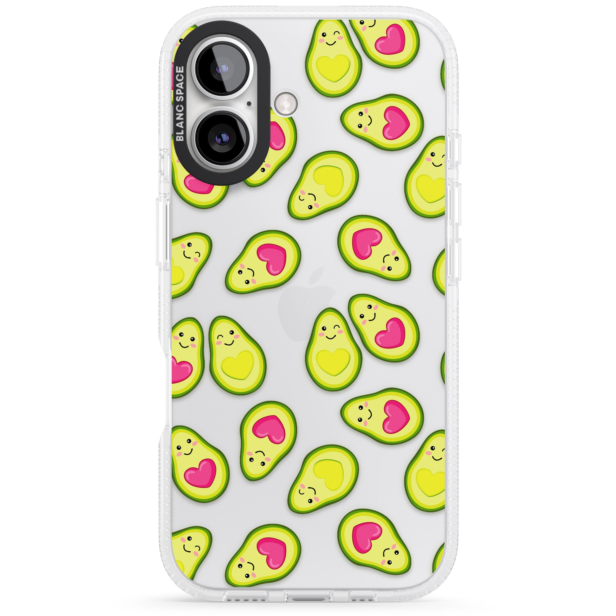 Avocado Love iPhone 16 / 16 Plus Clear Case Impact Air - Blanc Space