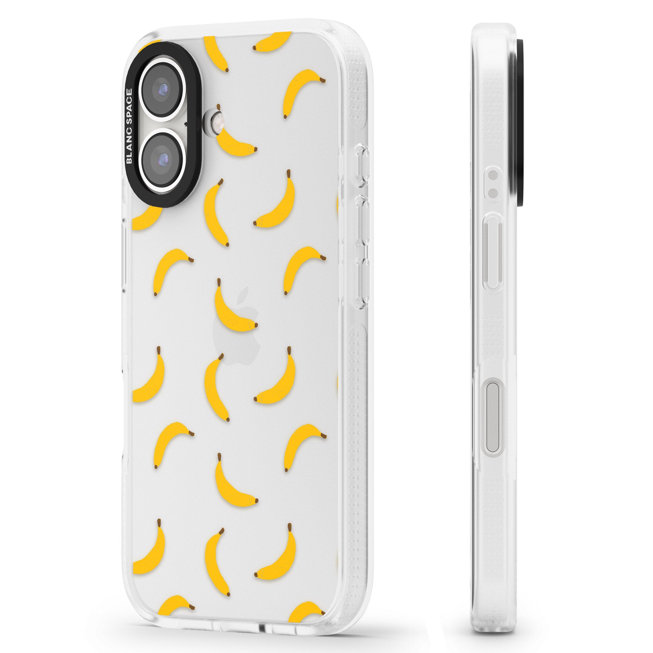 Banana Pattern iPhone 16 / 16 Plus Clear Case Impact Air - Blanc Space