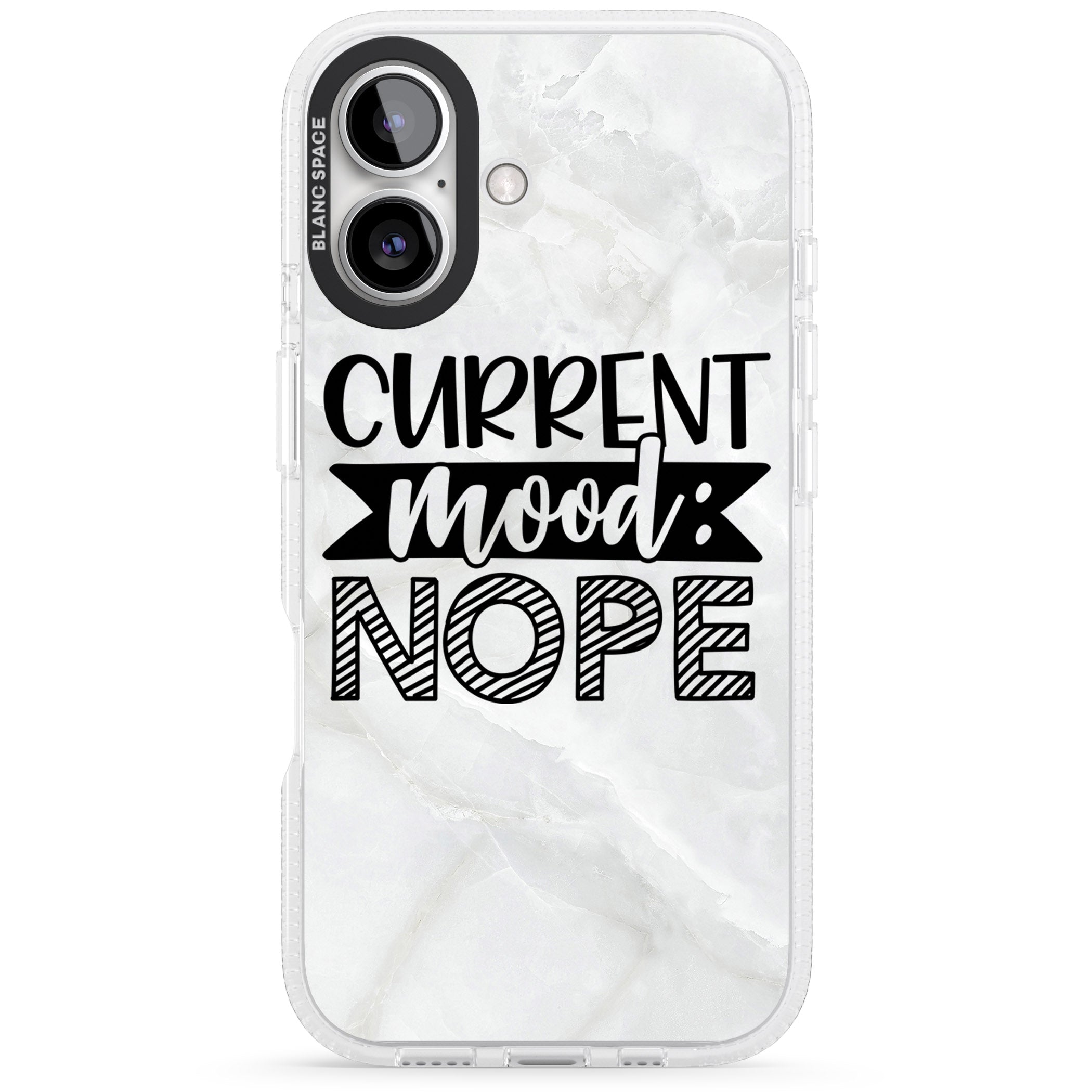 Current Mood NOPE iPhone 16 / 16 Plus Clear Case Impact Air - Blanc Space