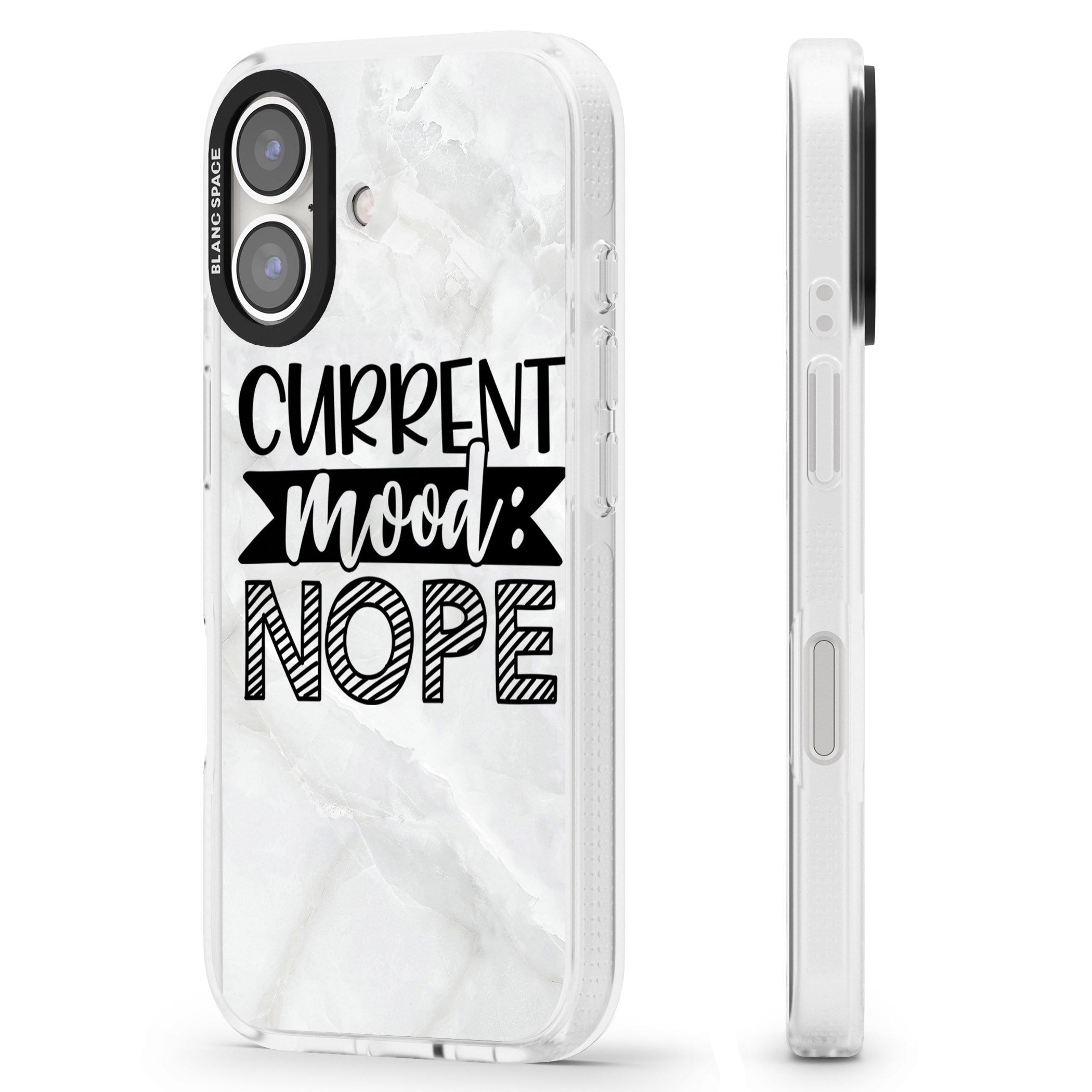 Current Mood NOPE iPhone 16 / 16 Plus Clear Case Impact Air - Blanc Space