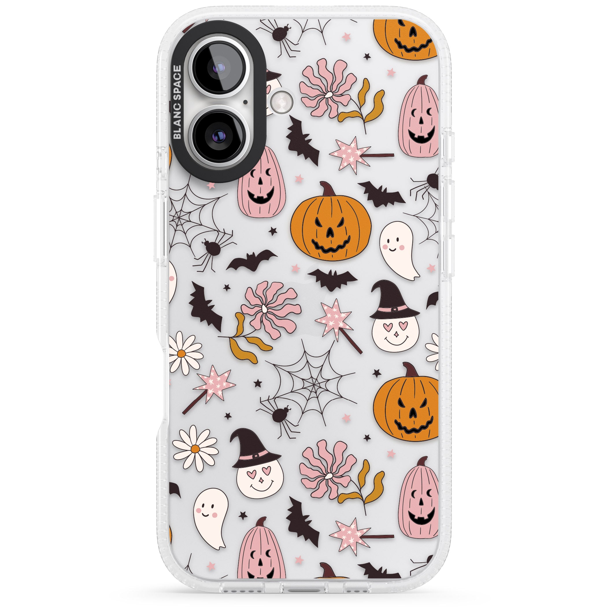 Spooky Mix iPhone 16 / 16 Plus Clear Case Impact Air - Blanc Space