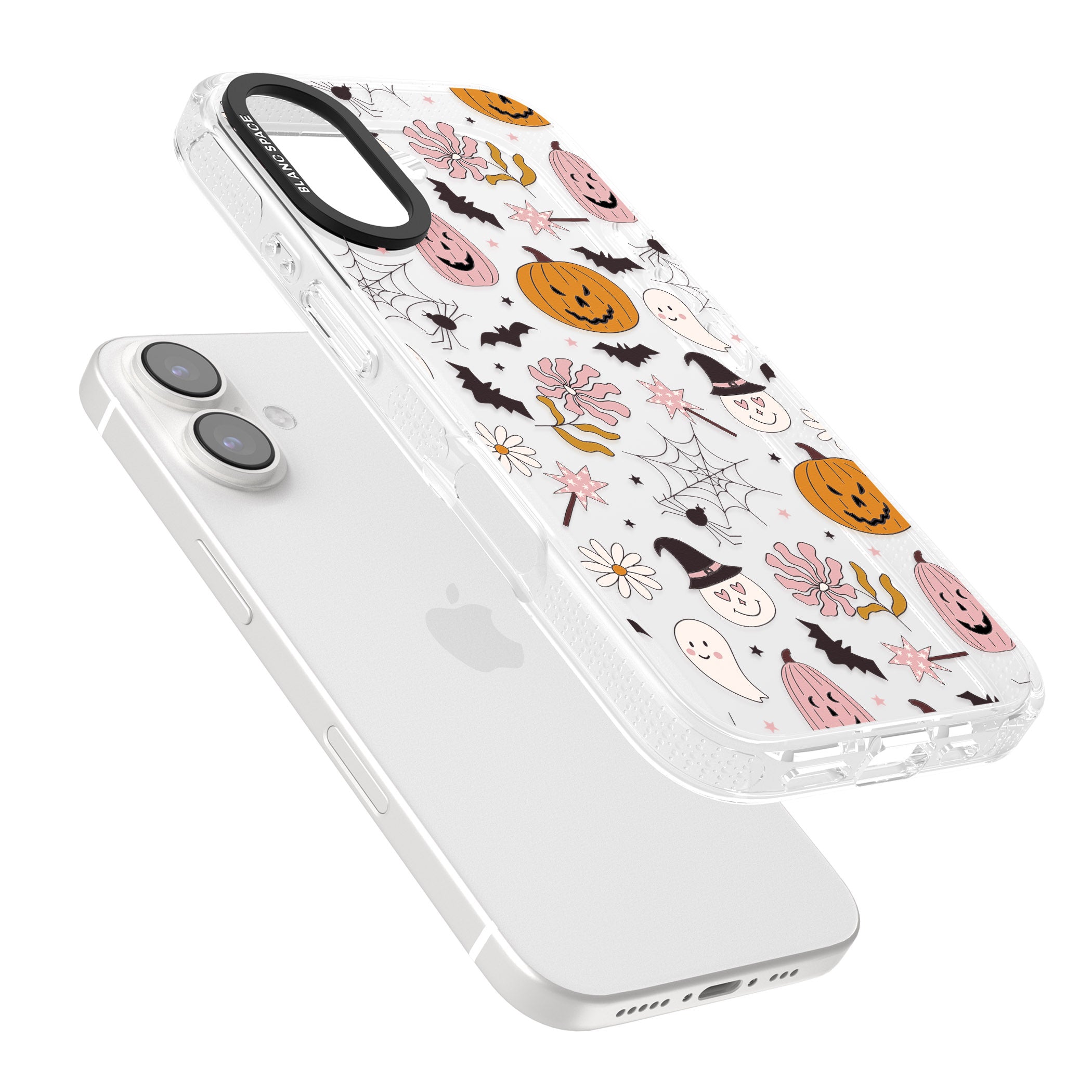 Spooky Mix iPhone 16 / 16 Plus Clear Case Impact Air - Blanc Space