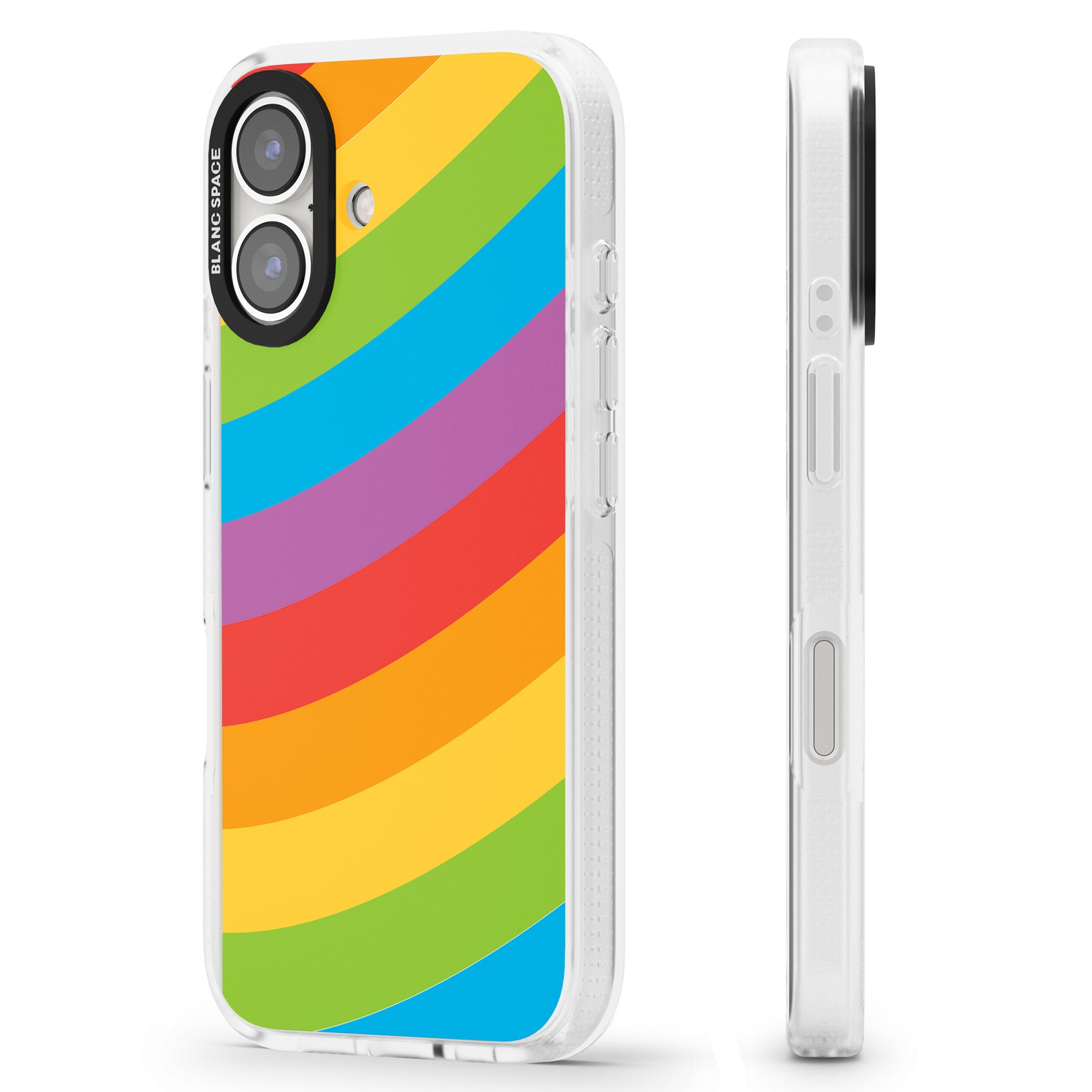 Lucky Rainbow iPhone 16 / 16 Plus Clear Case Impact Air - Blanc Space