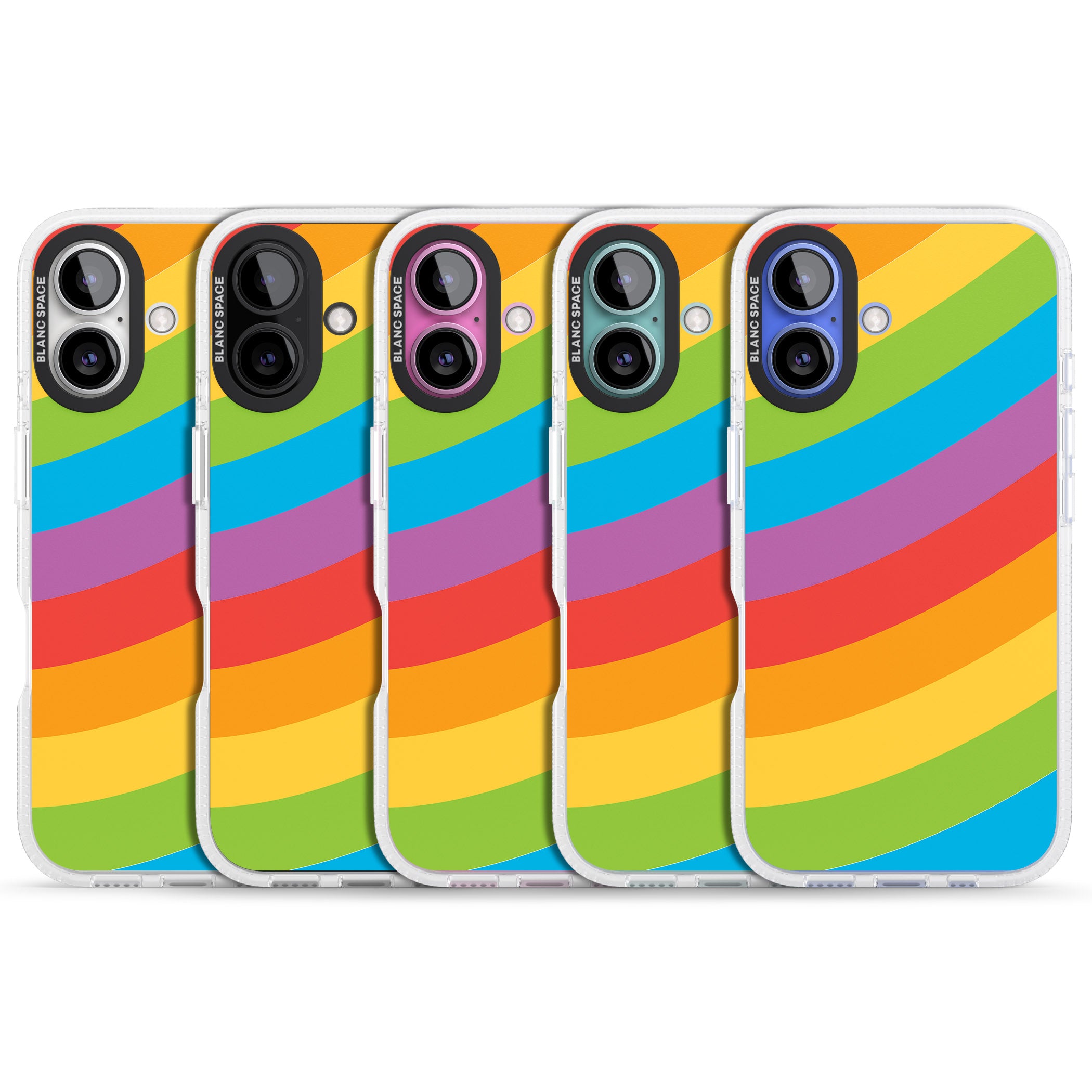 Lucky Rainbow iPhone 16 / 16 Plus Clear Case Impact Air - Blanc Space