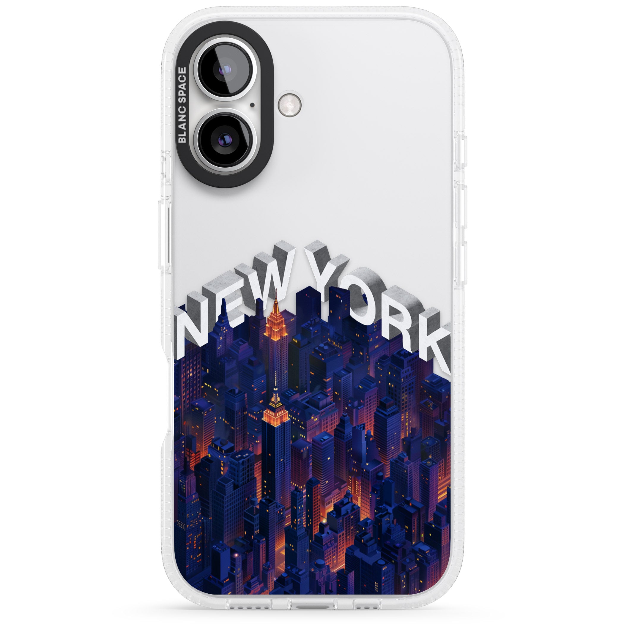 New York City iPhone 16 / 16 Plus Clear Case Impact Air - Blanc Space