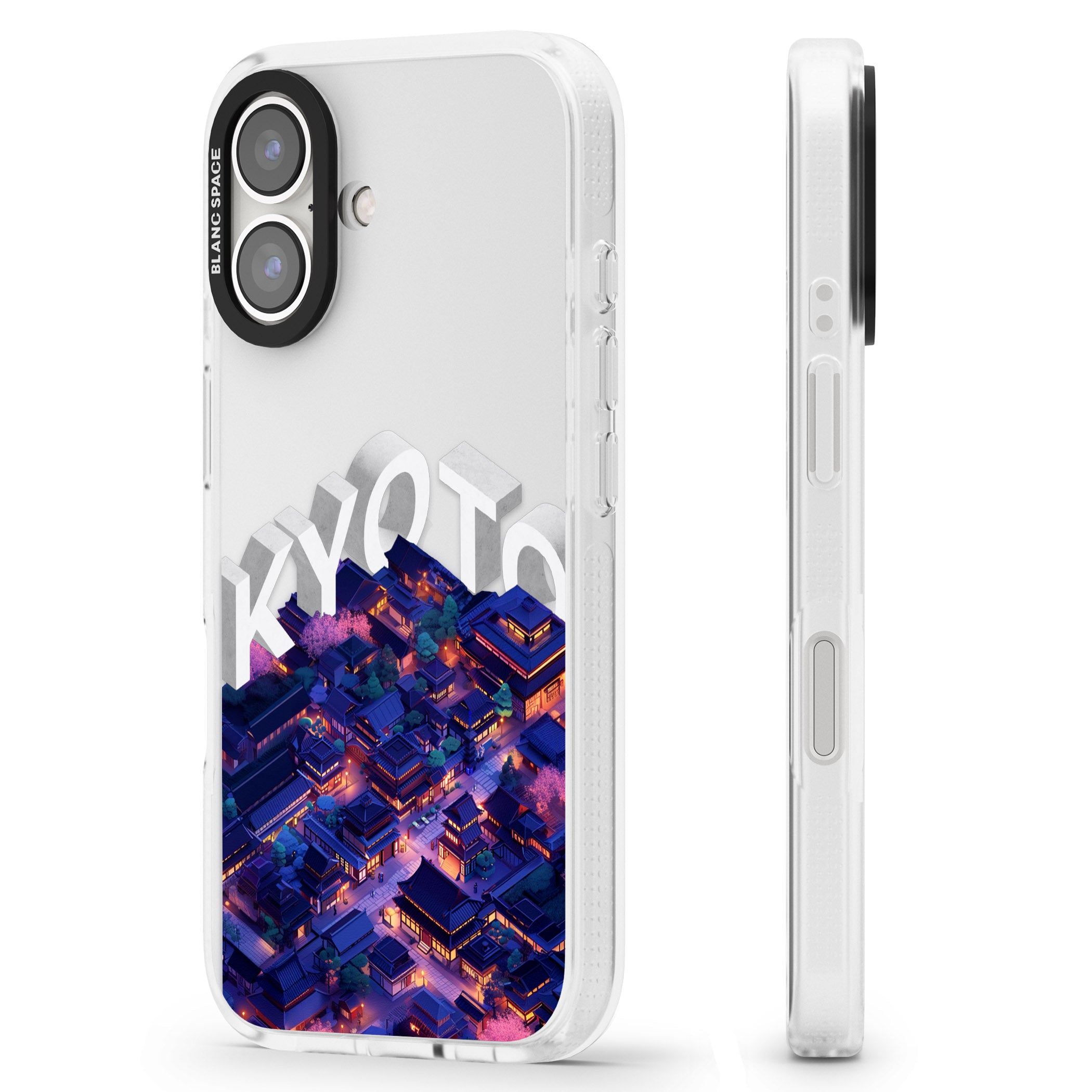 Kyoto iPhone 16 / 16 Plus Clear Case Impact Air - Blanc Space