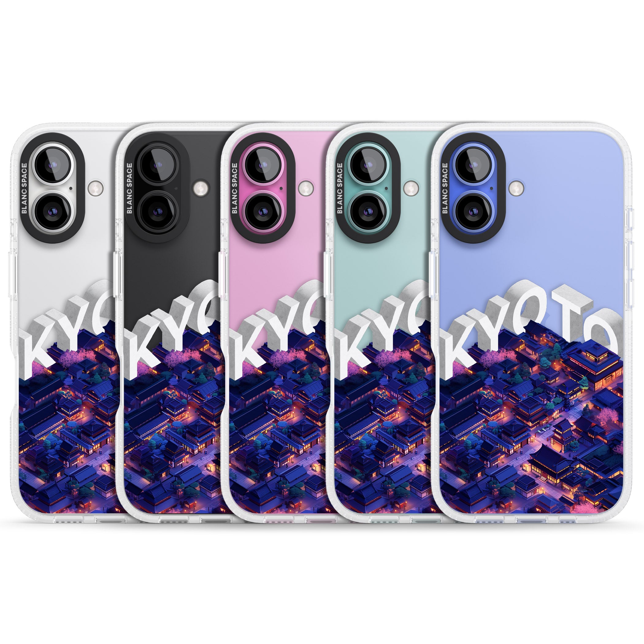 Kyoto iPhone 16 / 16 Plus Clear Case Impact Air - Blanc Space