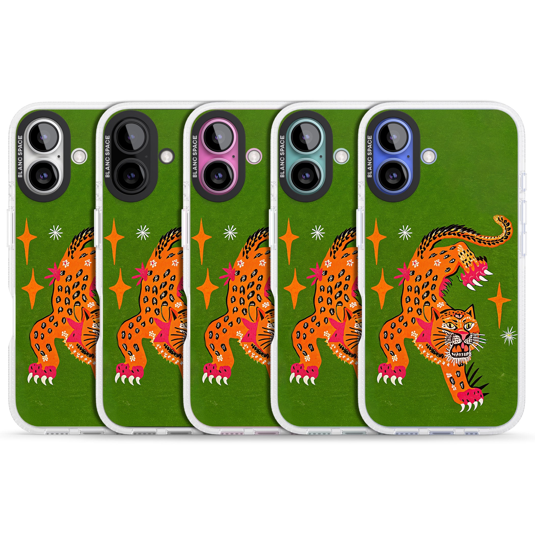 Fierce Jaguar iPhone 16 / 16 Plus Clear Case Impact Air - Blanc Space