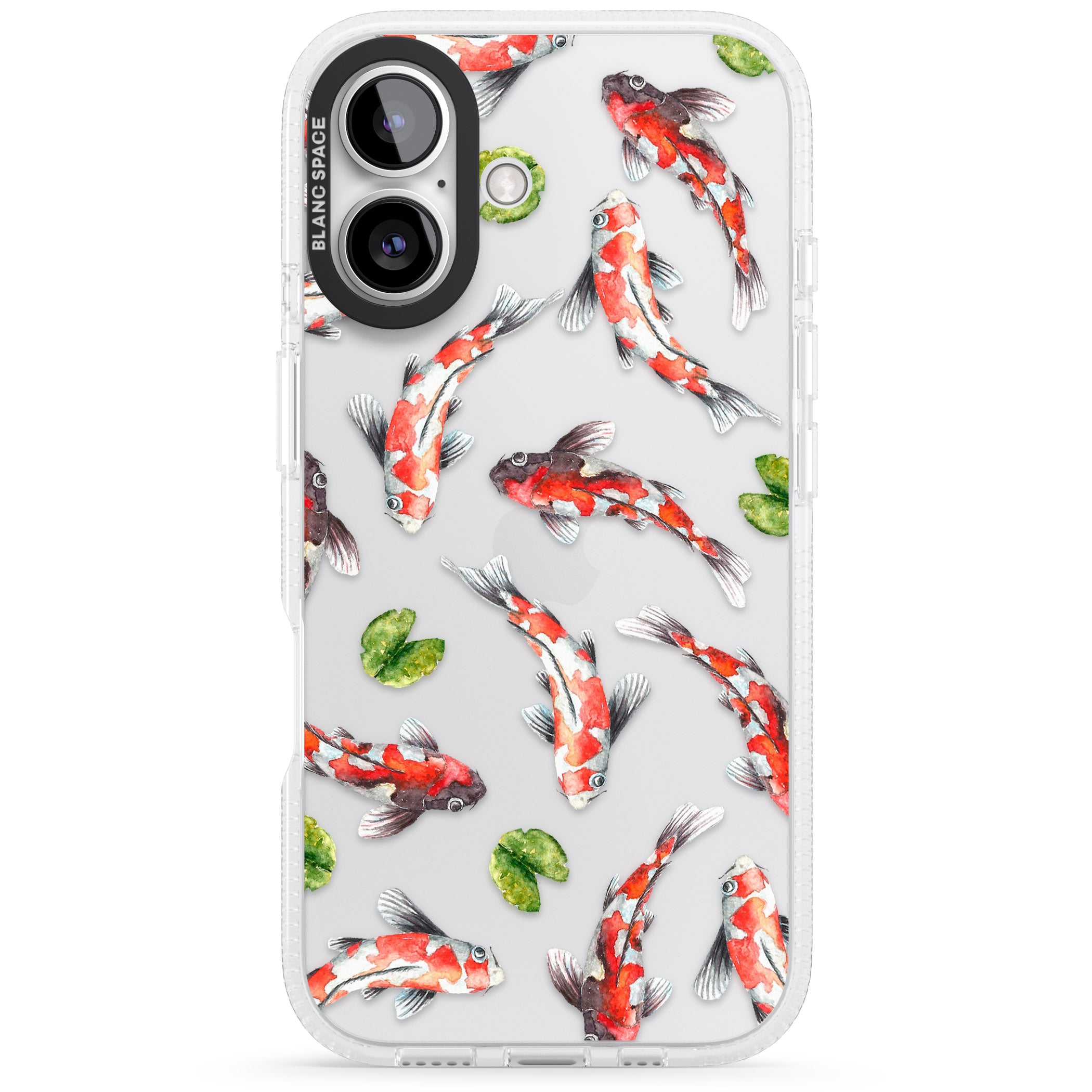 Koi Fish Japanese Watercolour iPhone 16 / 16 Plus Clear Case Impact Air - Blanc Space