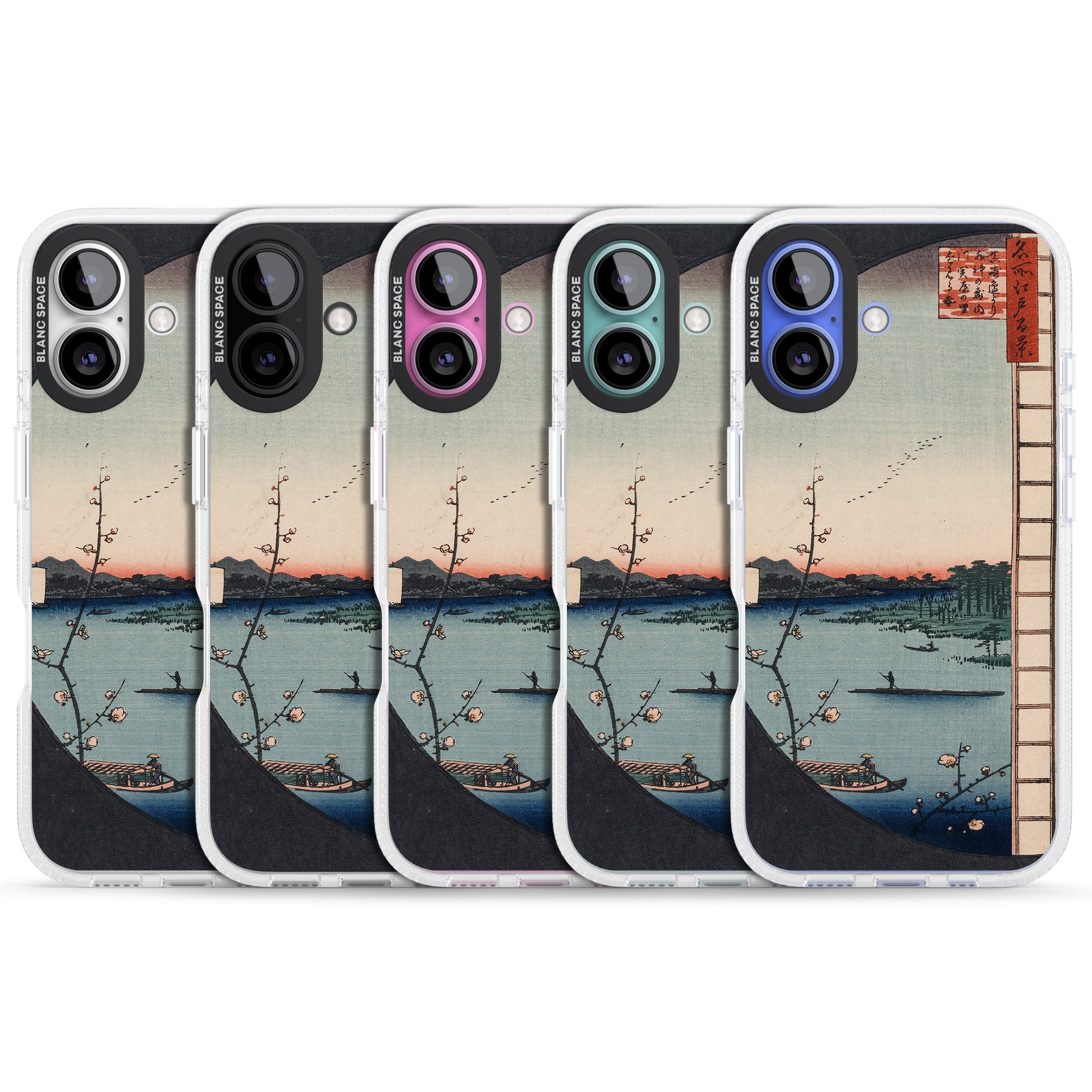 Vintage Japanese Illustrations Lake At Sunset iPhone 16 / 16 Plus Clear Case Impact Air - Blanc Space
