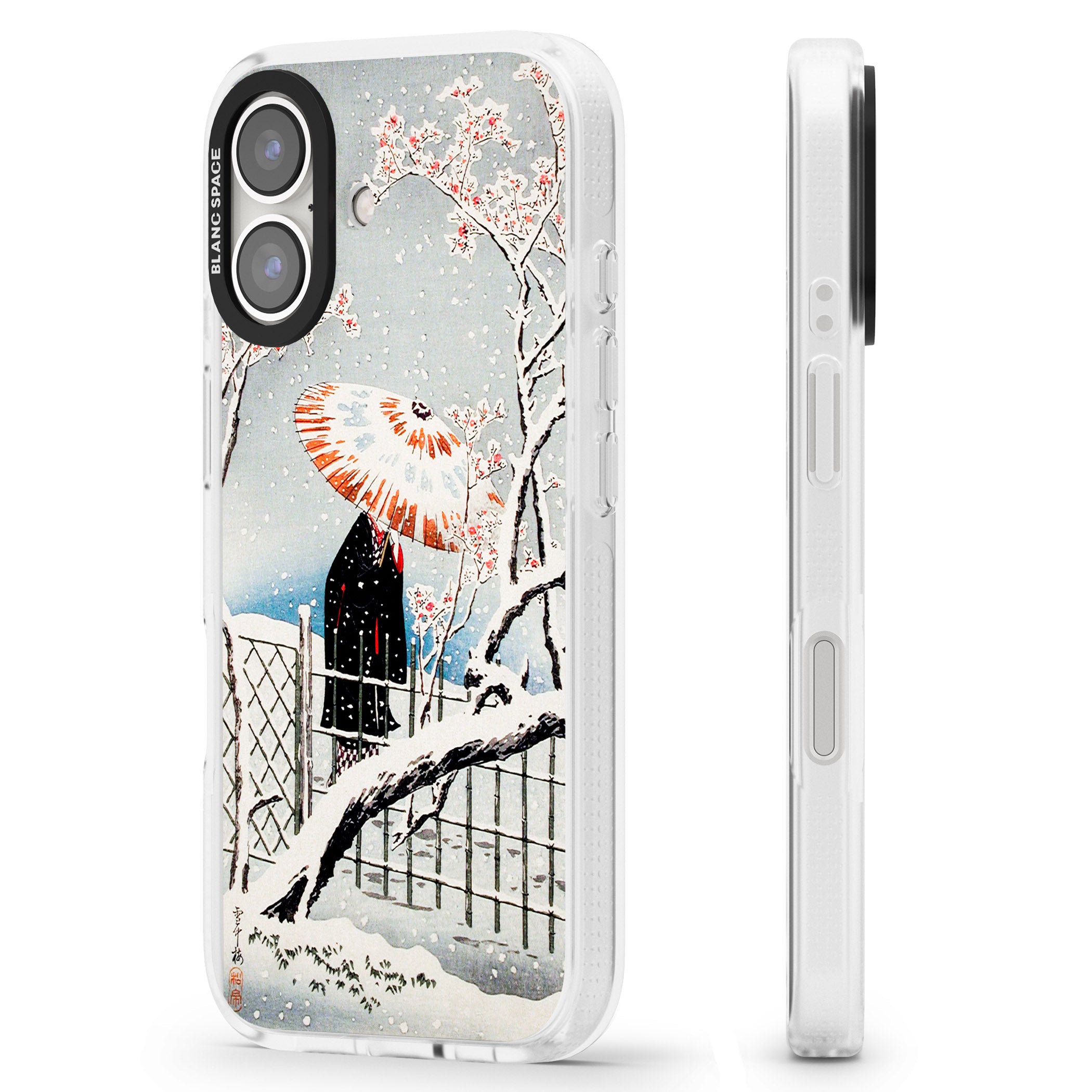 Plum Tree in Snow by Hiroaki Takahashi iPhone 16 / 16 Plus Clear Case Impact Air - Blanc Space