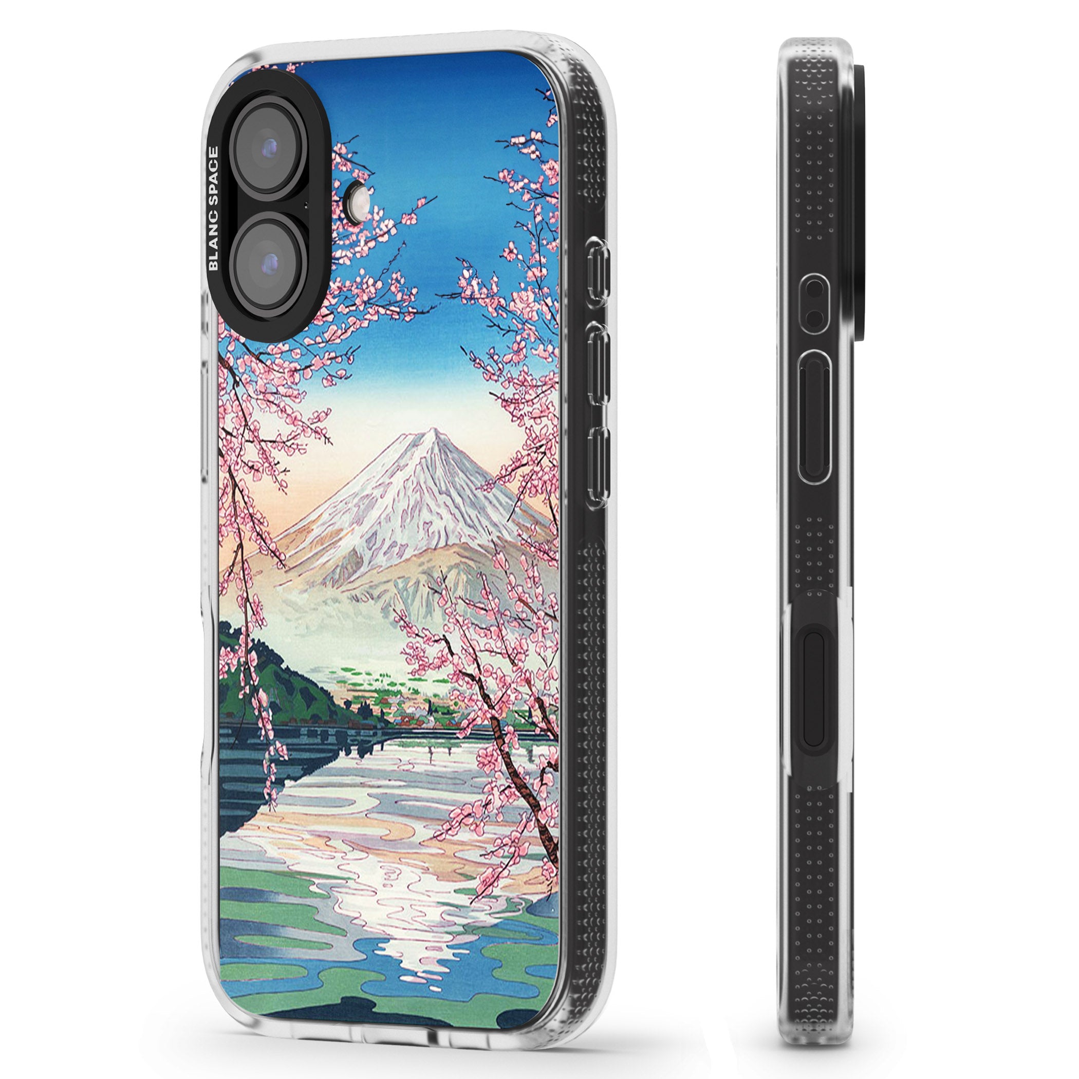 Mt. Fuji from Lake Kawaguchi iPhone 16 / 16 Plus Clear Case Impact Air - Blanc Space
