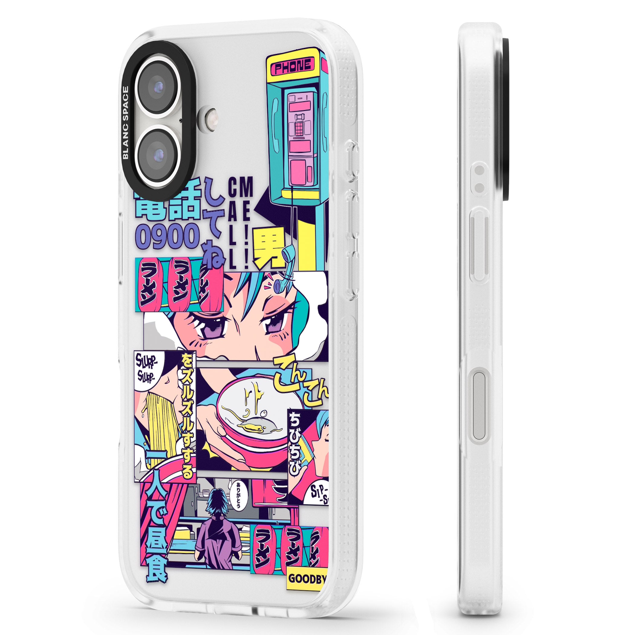 Vibrant Anime Comic iPhone 16 / 16 Plus Clear Case Impact Air - Blanc Space