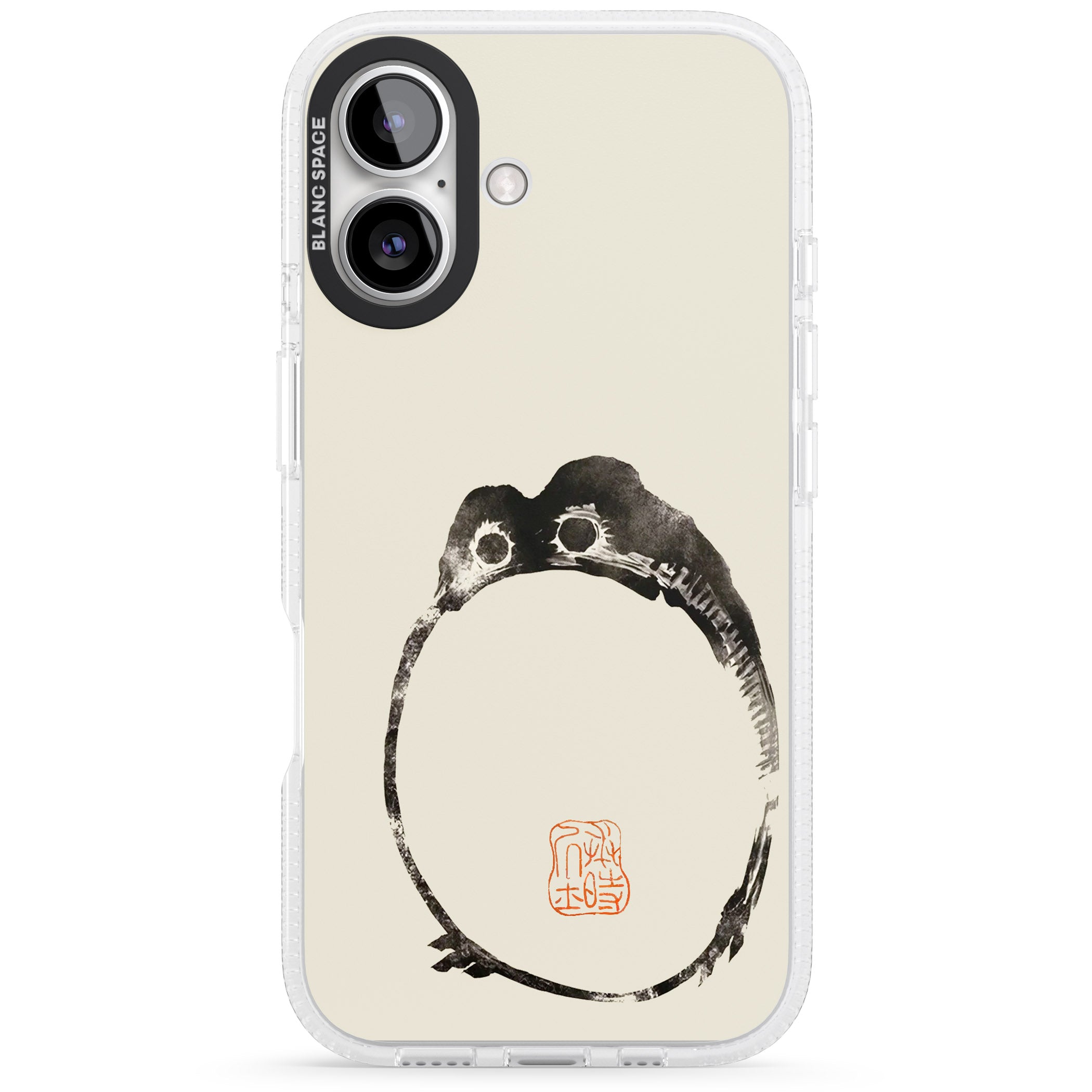 Matsumoto Hoji Round Frog iPhone 16 / 16 Plus Clear Case Impact Air - Blanc Space