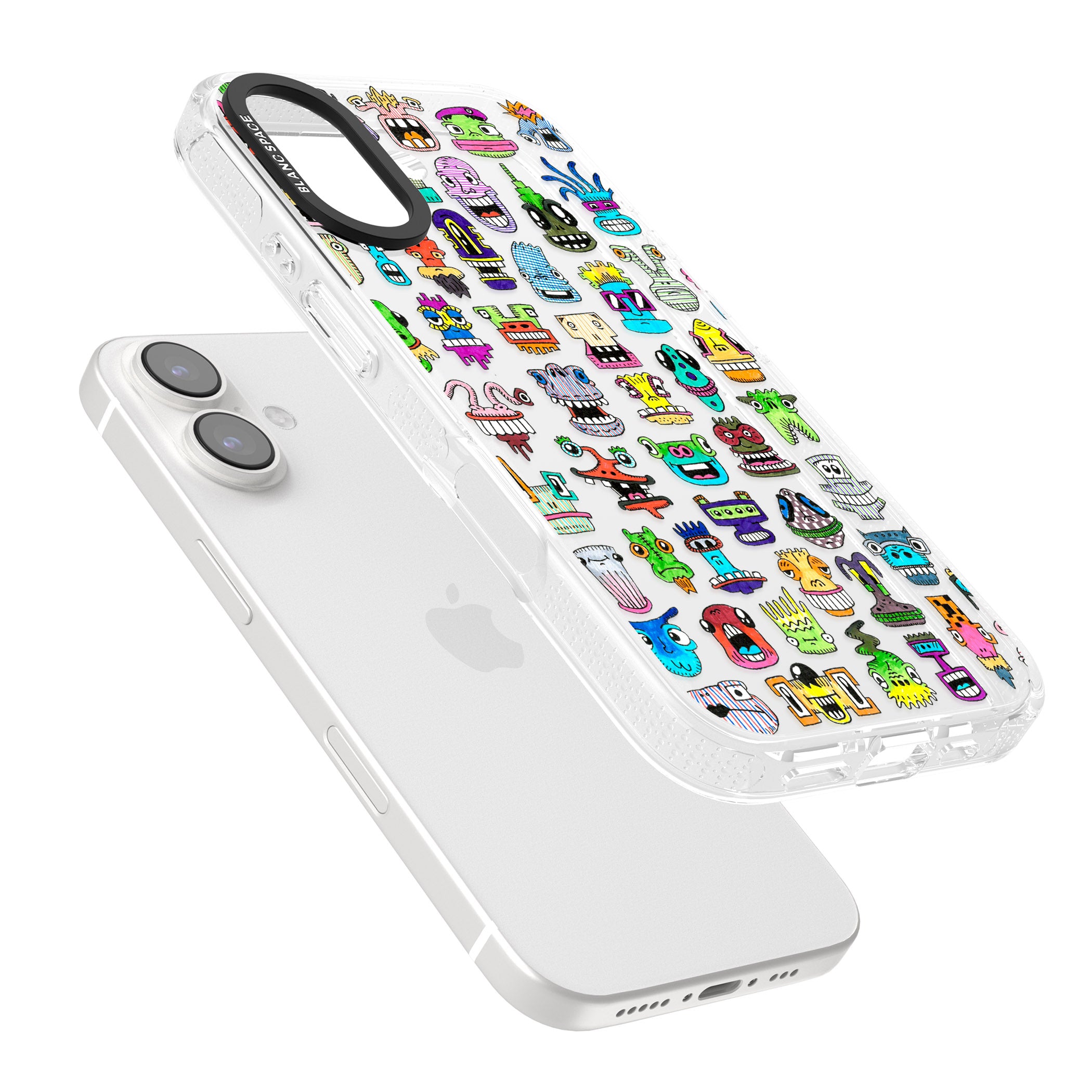 Familiar Faces iPhone 16 / 16 Plus Clear Case Impact Air - Blanc Space