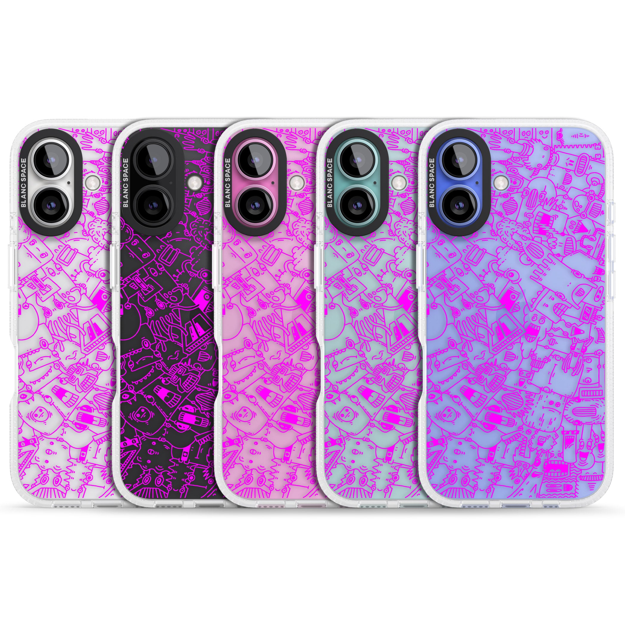 Pink Pals iPhone 16 / 16 Plus Clear Case Impact Air - Blanc Space