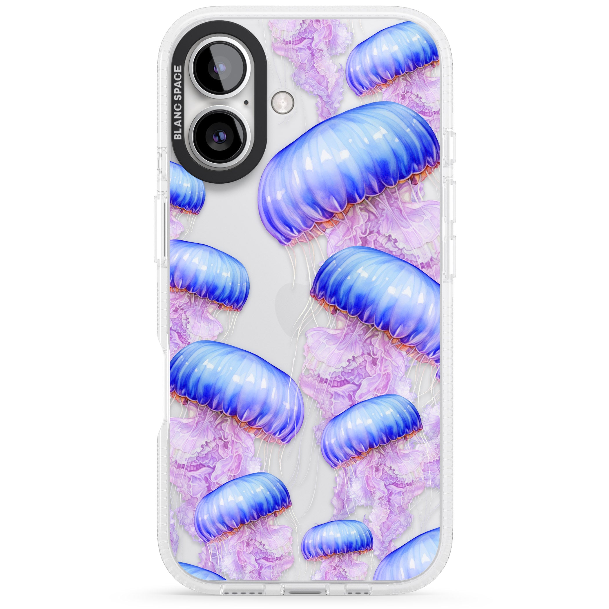 Jellyfish iPhone 16 / 16 Plus Clear Case Impact Air - Blanc Space