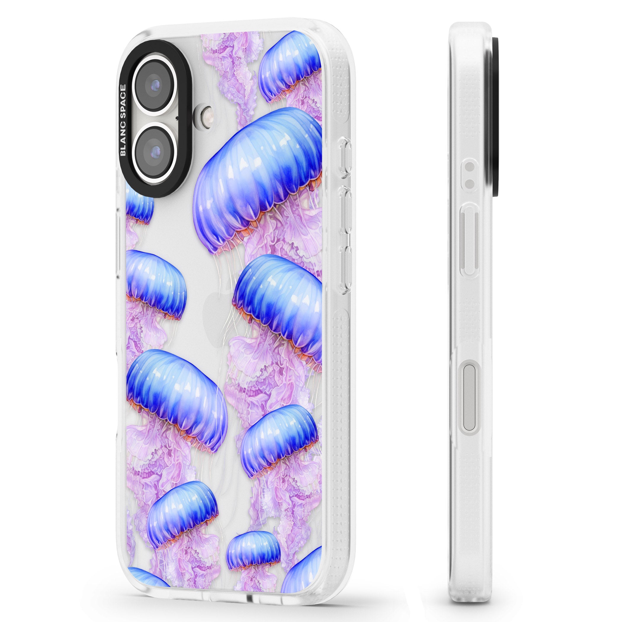 Jellyfish iPhone 16 / 16 Plus Clear Case Impact Air - Blanc Space