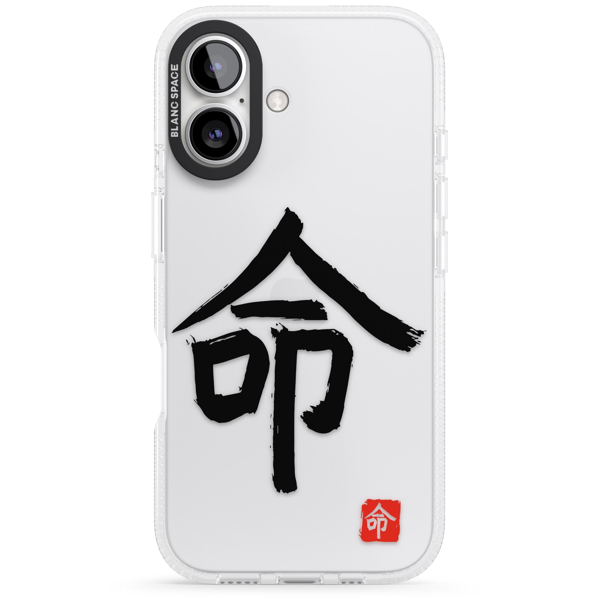 Japanese Kanji - Life iPhone 16 / 16 Plus Clear Case Impact Air - Blanc Space
