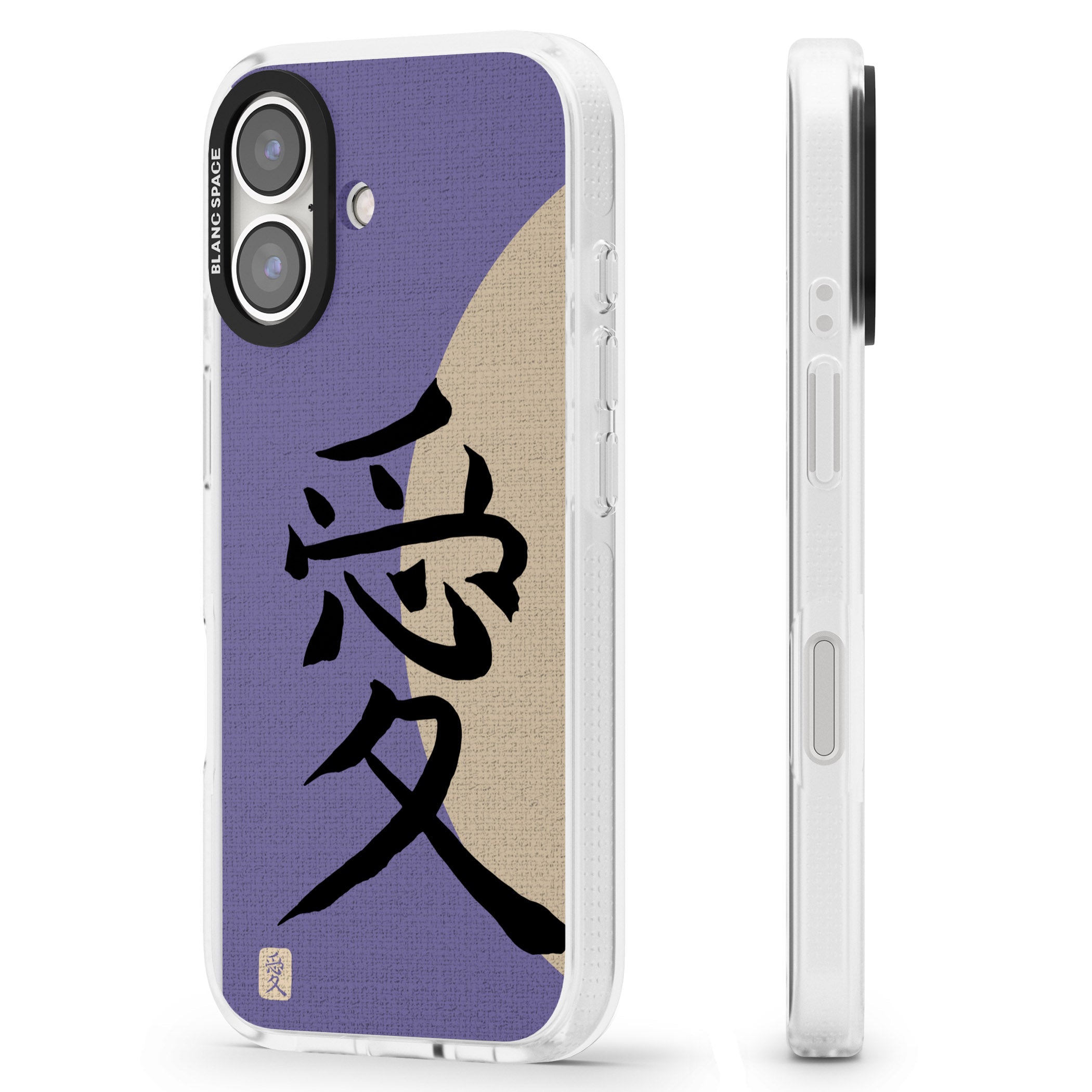Vintage Japanese Kanji - Love iPhone 16 / 16 Plus Clear Case Impact Air - Blanc Space