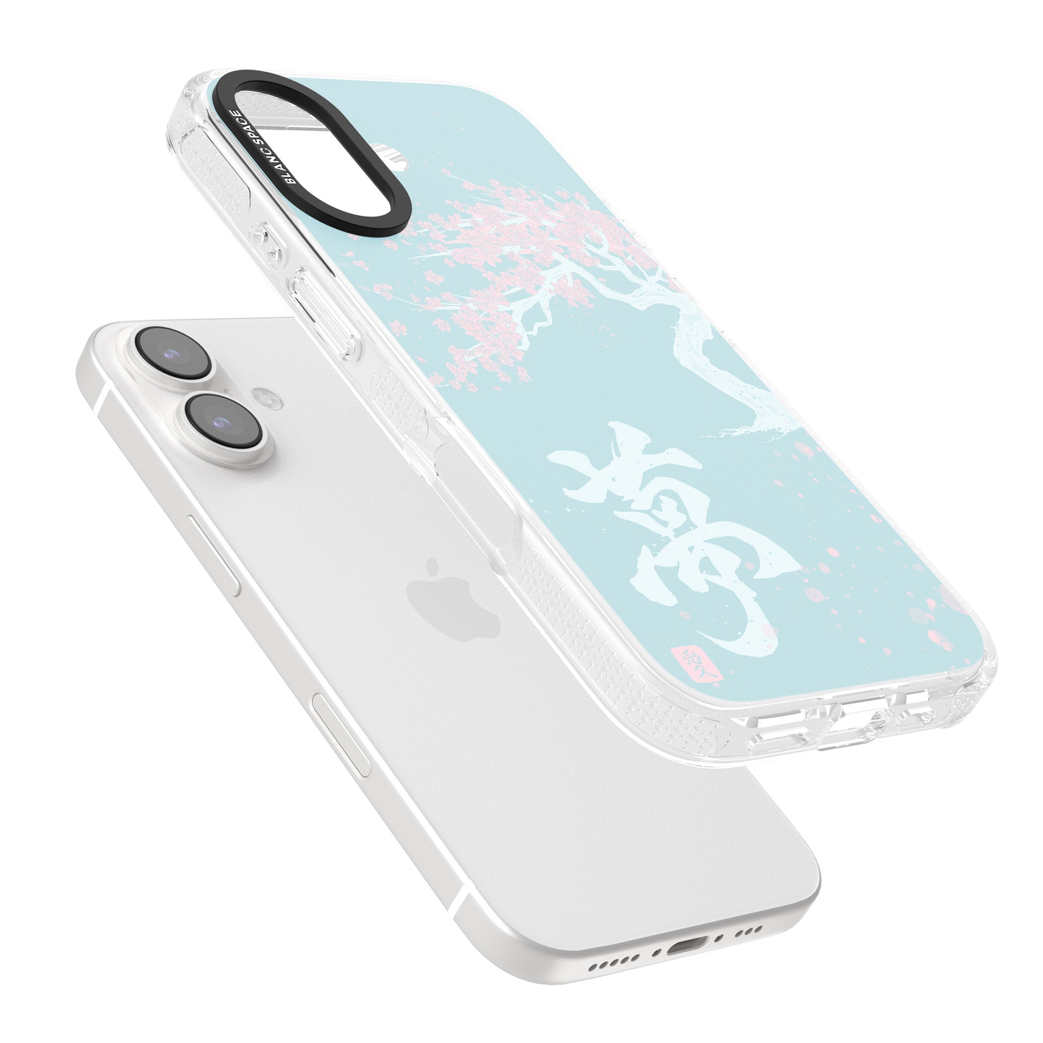 Dreams & Cherry Blossom iPhone 16 / 16 Plus Clear Case Impact Air - Blanc Space