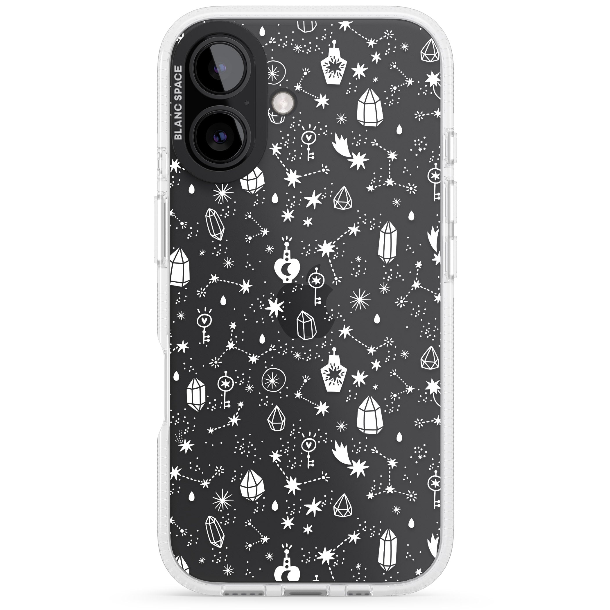 White Magic iPhone 16 / 16 Plus Clear Case Impact Air - Blanc Space